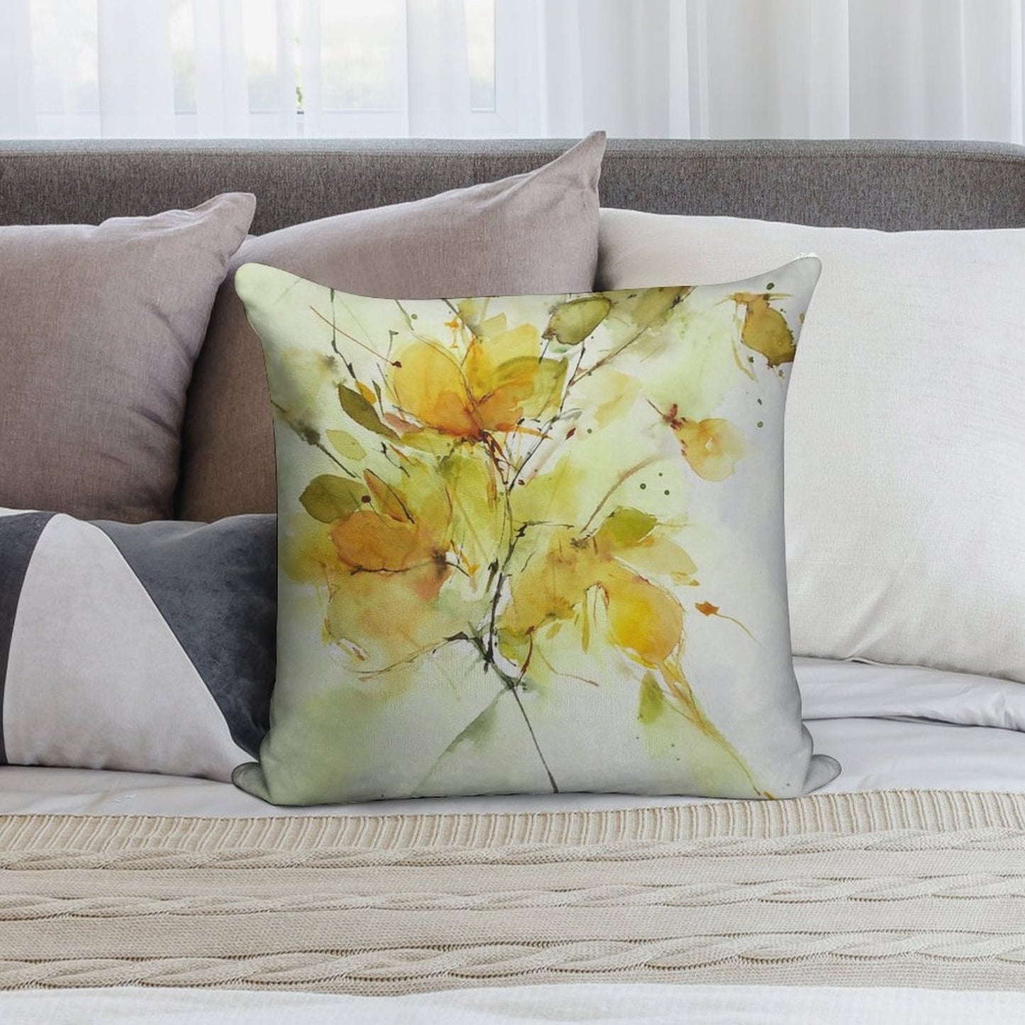 Yellow Joy Soft Gift Ready Throw Pillow