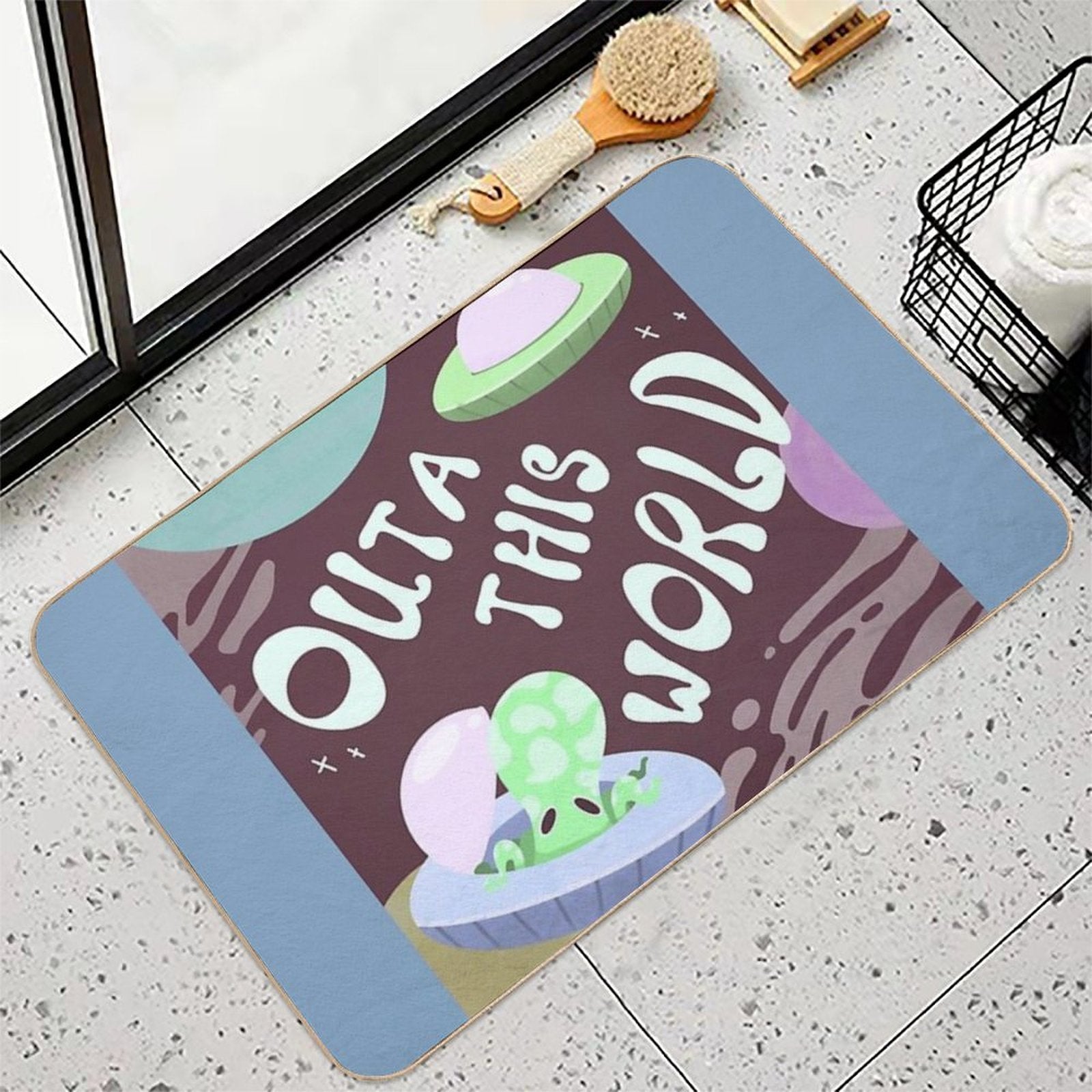 Outa This World Cute Alien Durable Bath Mat