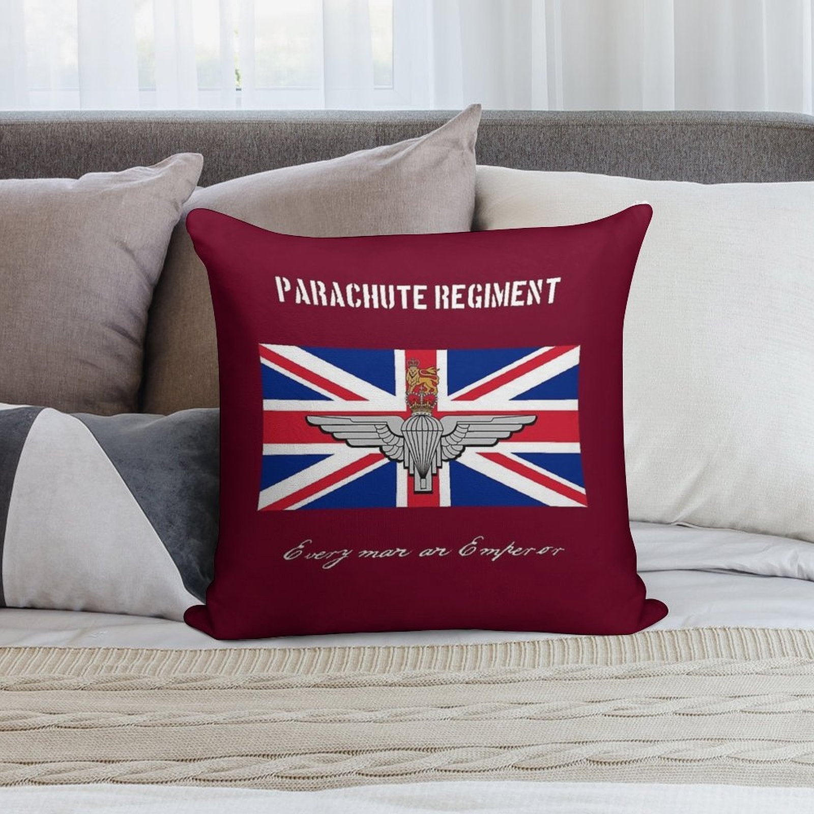 Parachute Regiment (UK) Every Man An Emperor Soft Warmth Comfort Throw Pillow