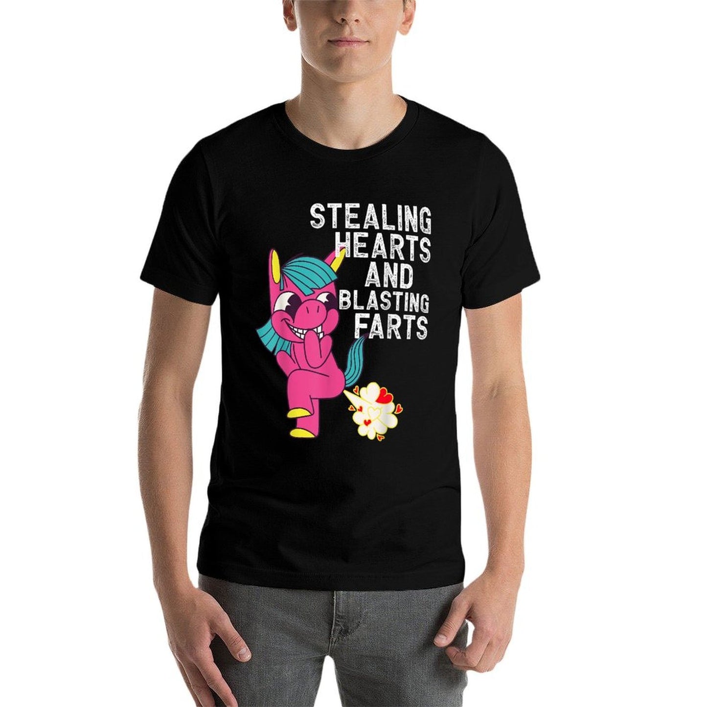 Stealing Hearts And Blasting Farts Funny Unicorn Relaxed-fit T-Shirt