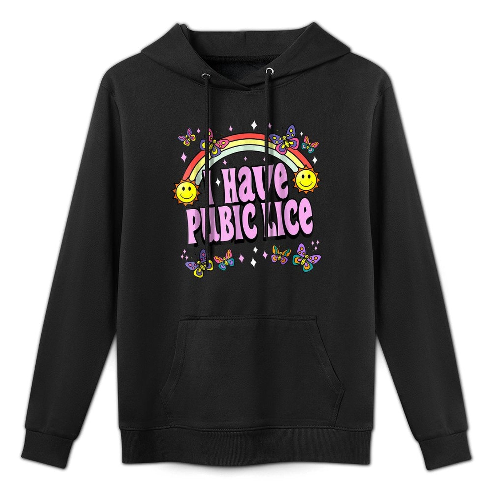 I Have Pubic Lice Funny Retro Offensive Inappropriate Meme Medium-Weight Fabric Hoodie