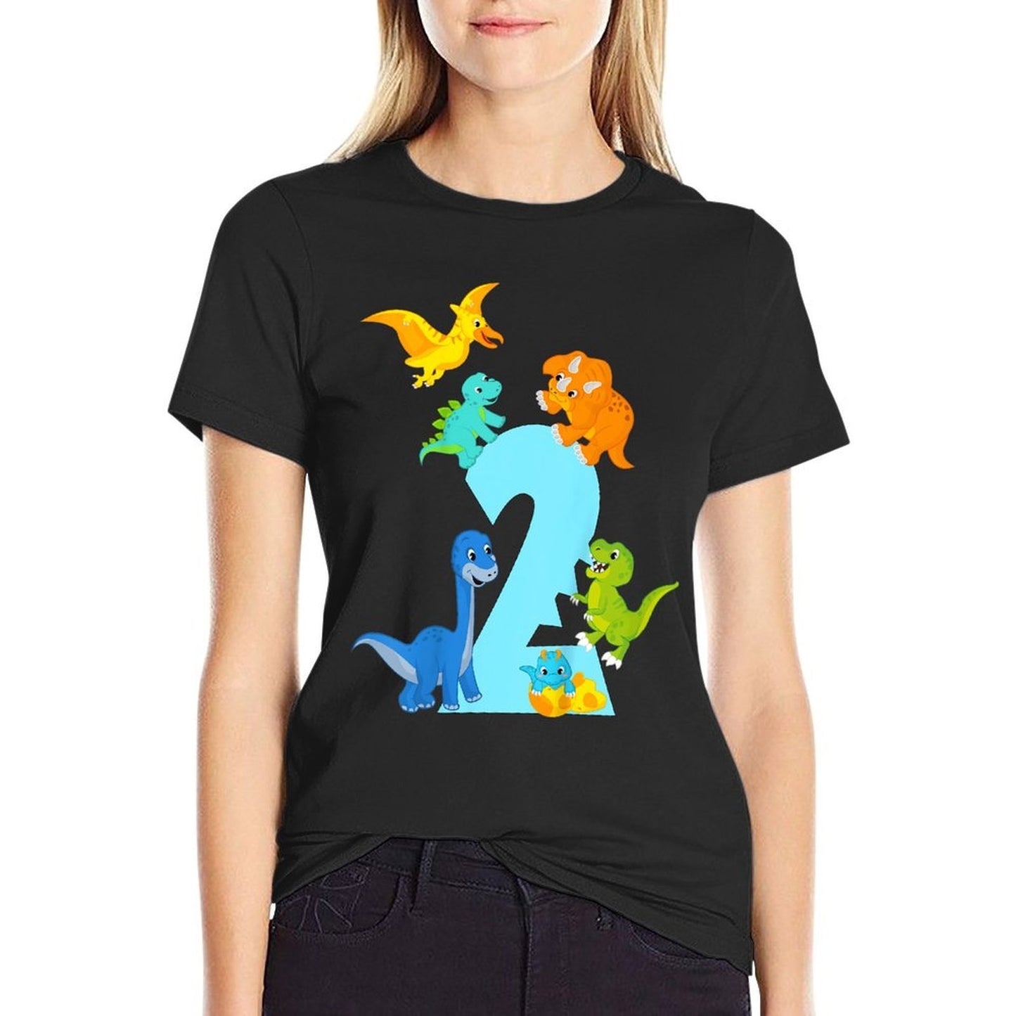 2 Years Old Dinosaur Toys Dino Slogan 2nd Birthday Boy Summer-ready Fabric T-Shirt