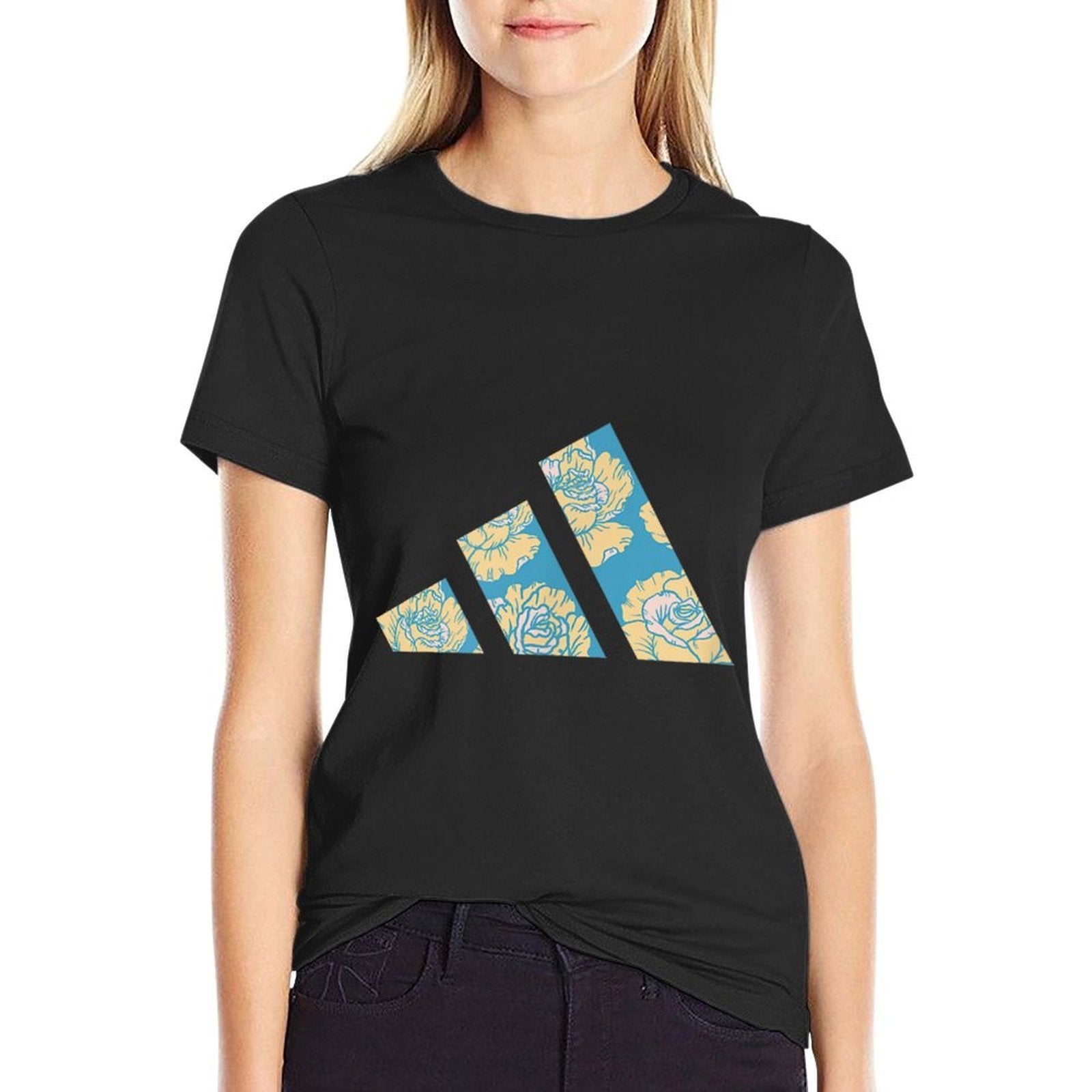 Adidas Badge of Sport Floral Three Bar Graphic  Durable T-Shirt