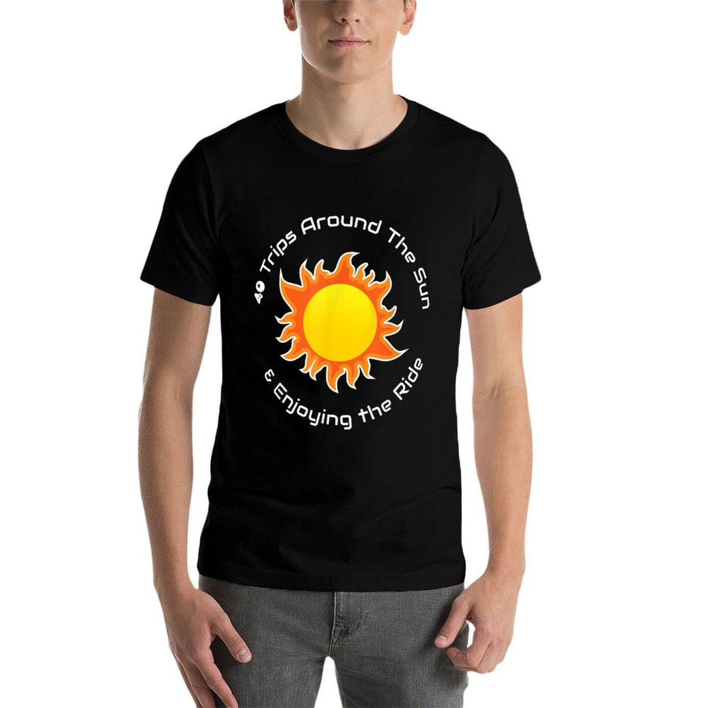 40 Trips Around The Sun 40th Birthday  Summer-ready Fabric T-Shirt