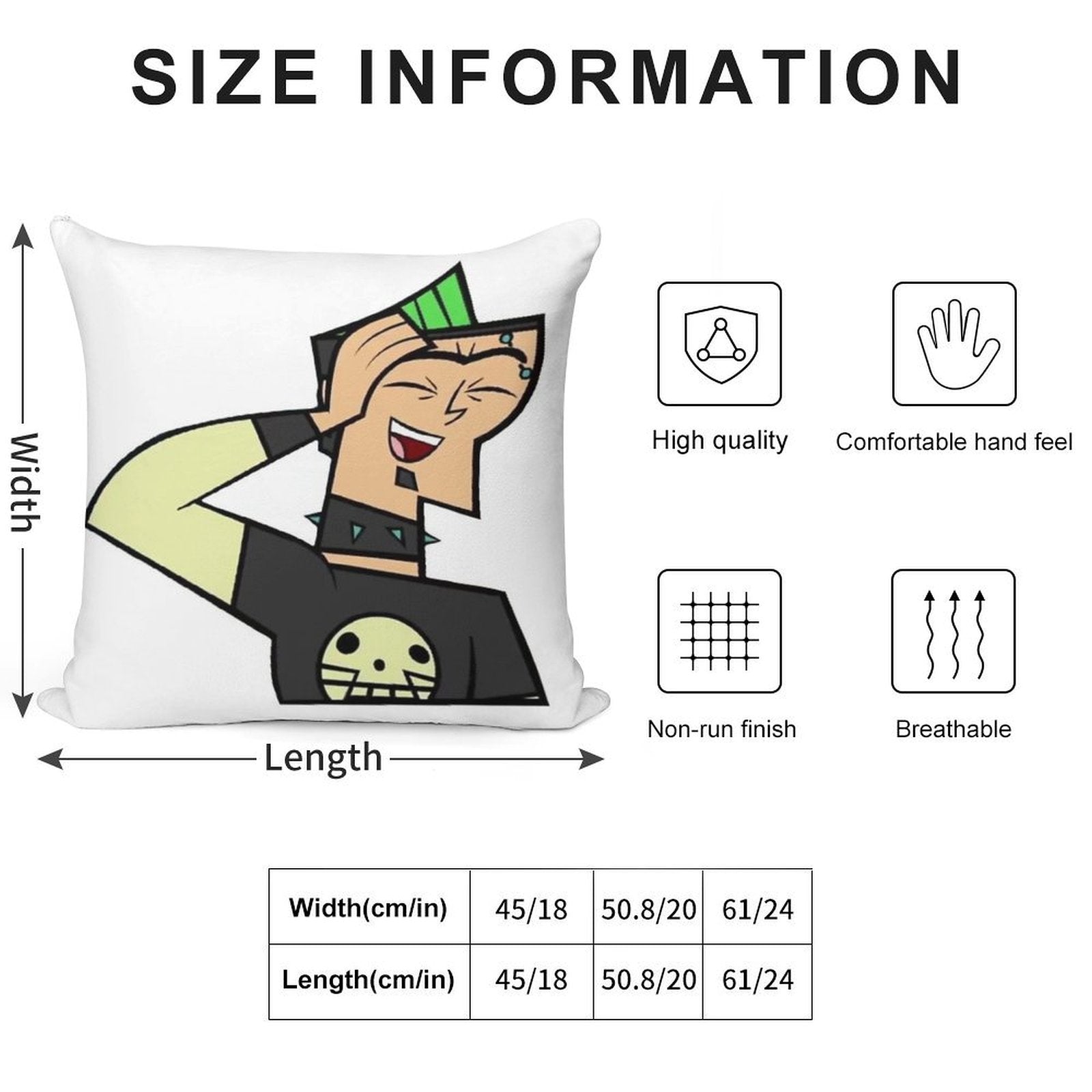Duncan - Total Drama Soft Multiple Sizes Throw Pillow