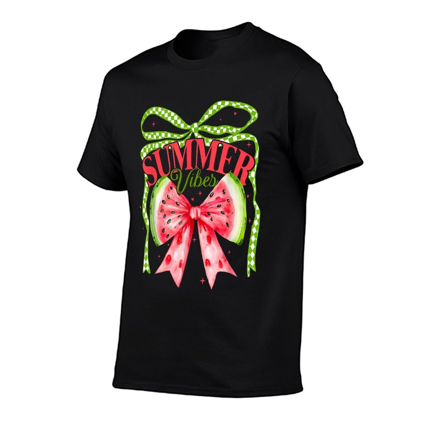 Summer Vibes Coquette Watermelon Bow Hello Summer Beach Girl Wrinkle-resistant T-Shirt