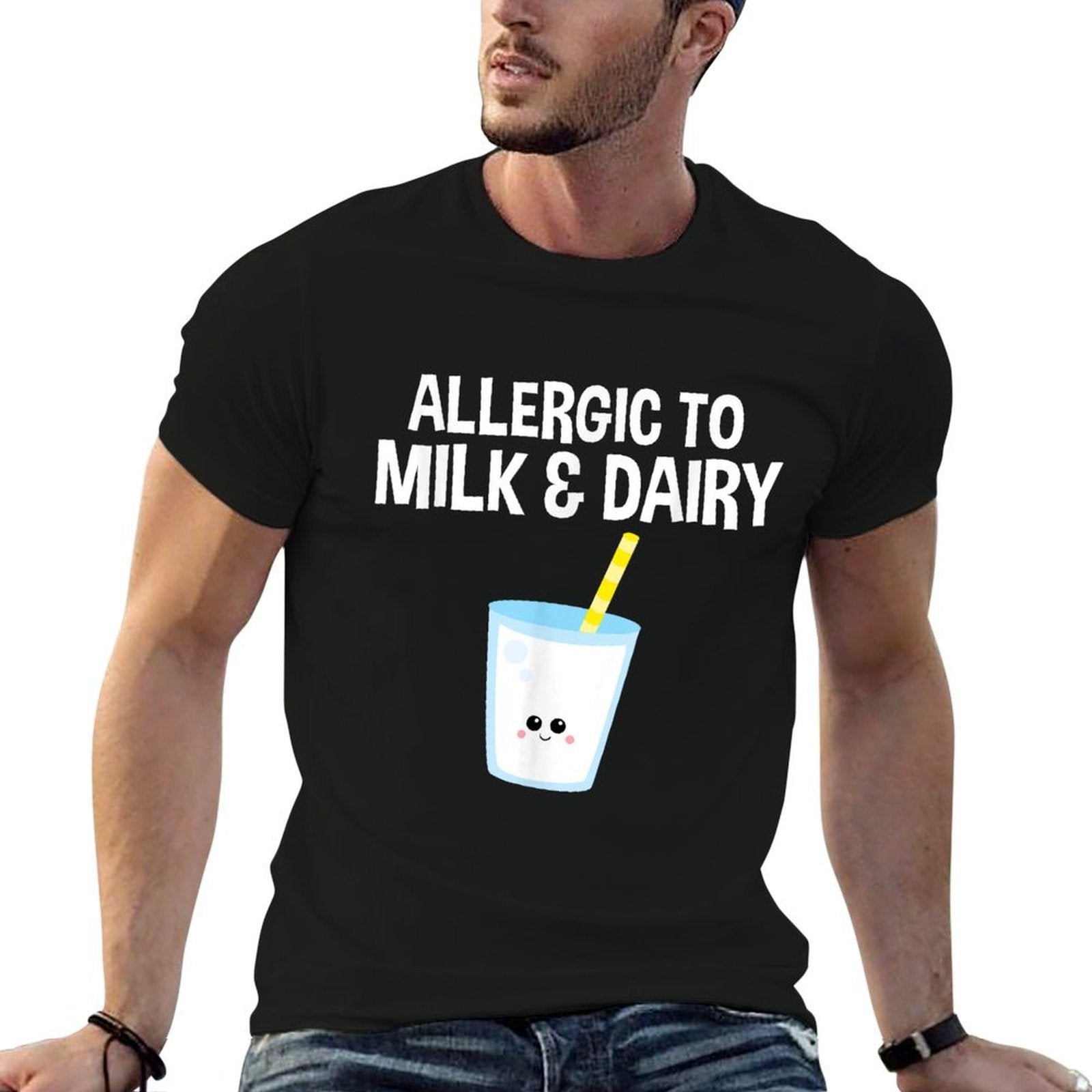 Allergic to Milk And Dairy Food Allergy Awareness  Quick-drying T-Shirt