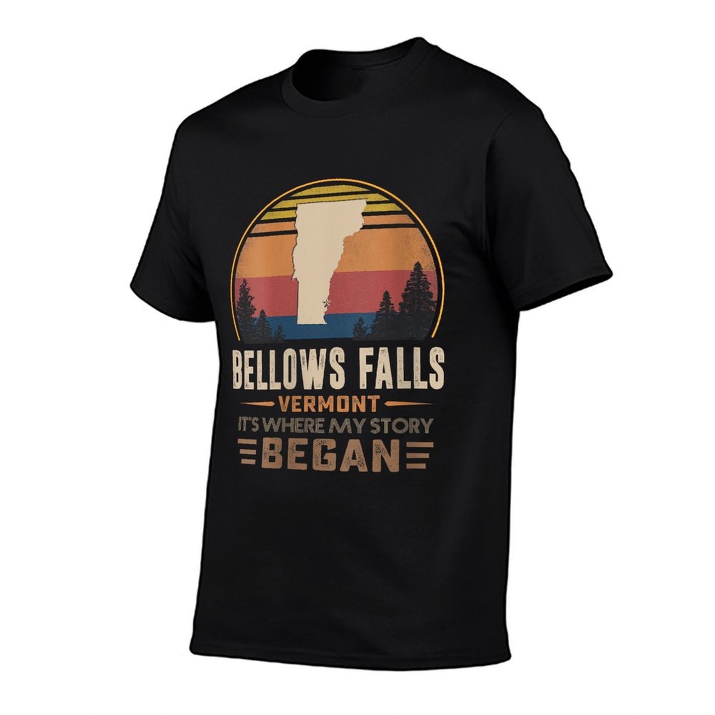 Womens Vintage Bellows Falls Vermont Homtown My Story Began Relaxed-fit T-Shirt