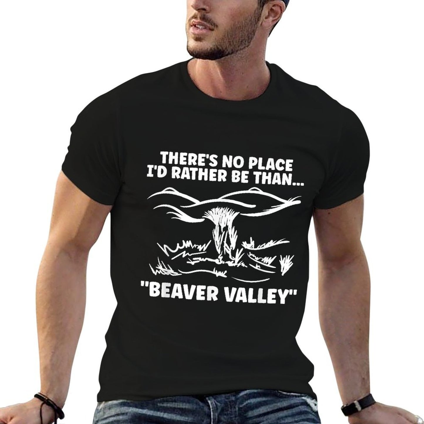 Theres No Place Id Rather Than Beaver Valley Funny Adult Vintage-inspired T-Shirt