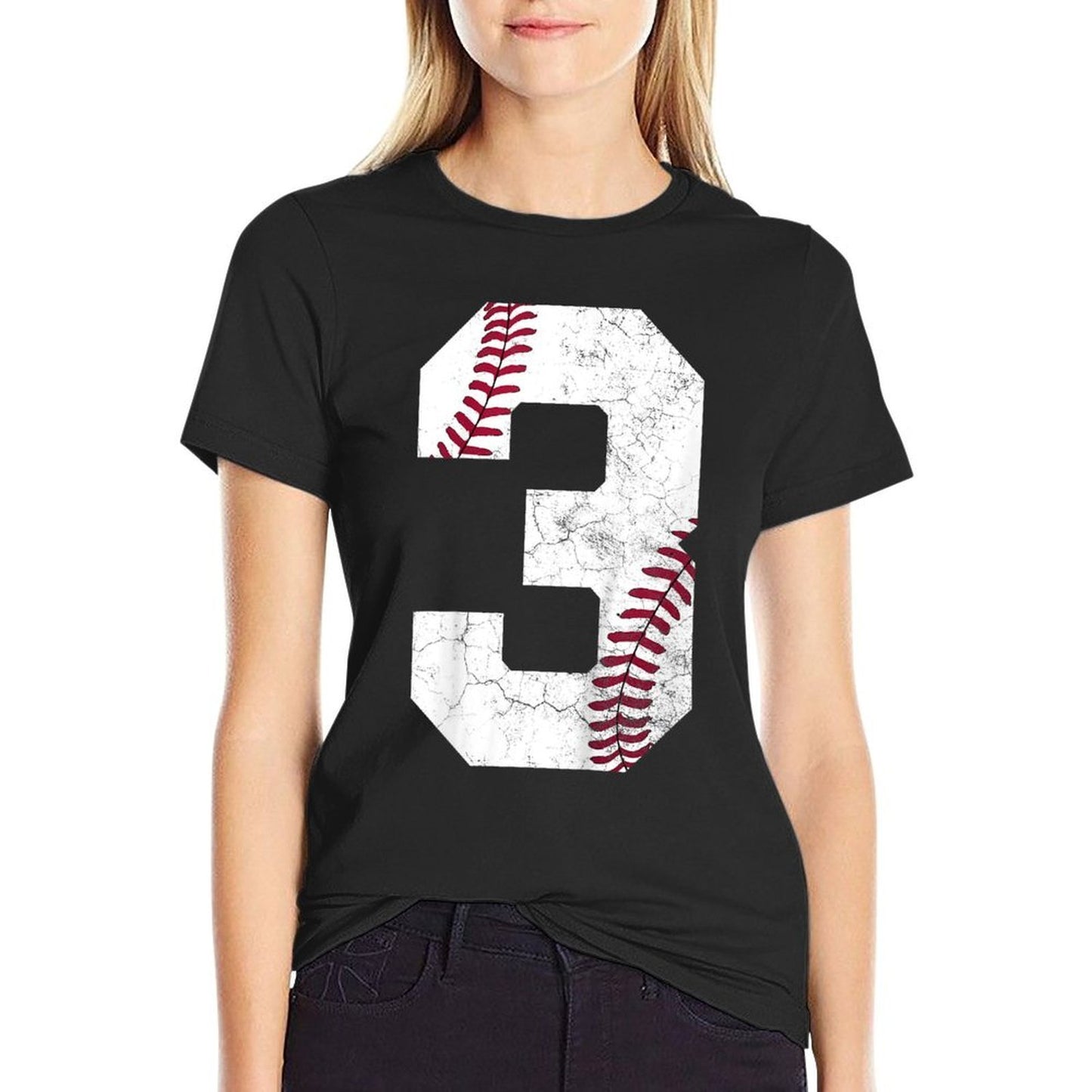 2022 3rd Birthday Baseball Boys Kids Three 3 Years Gift Trendy Pattern T-Shirt