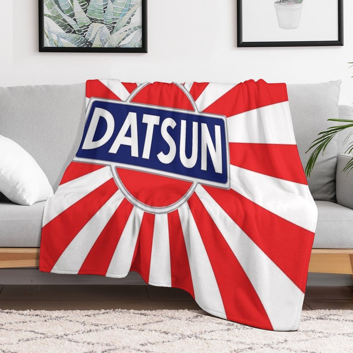 Vintage Datsun Sun-ray Eco-conscious Throw Blanket