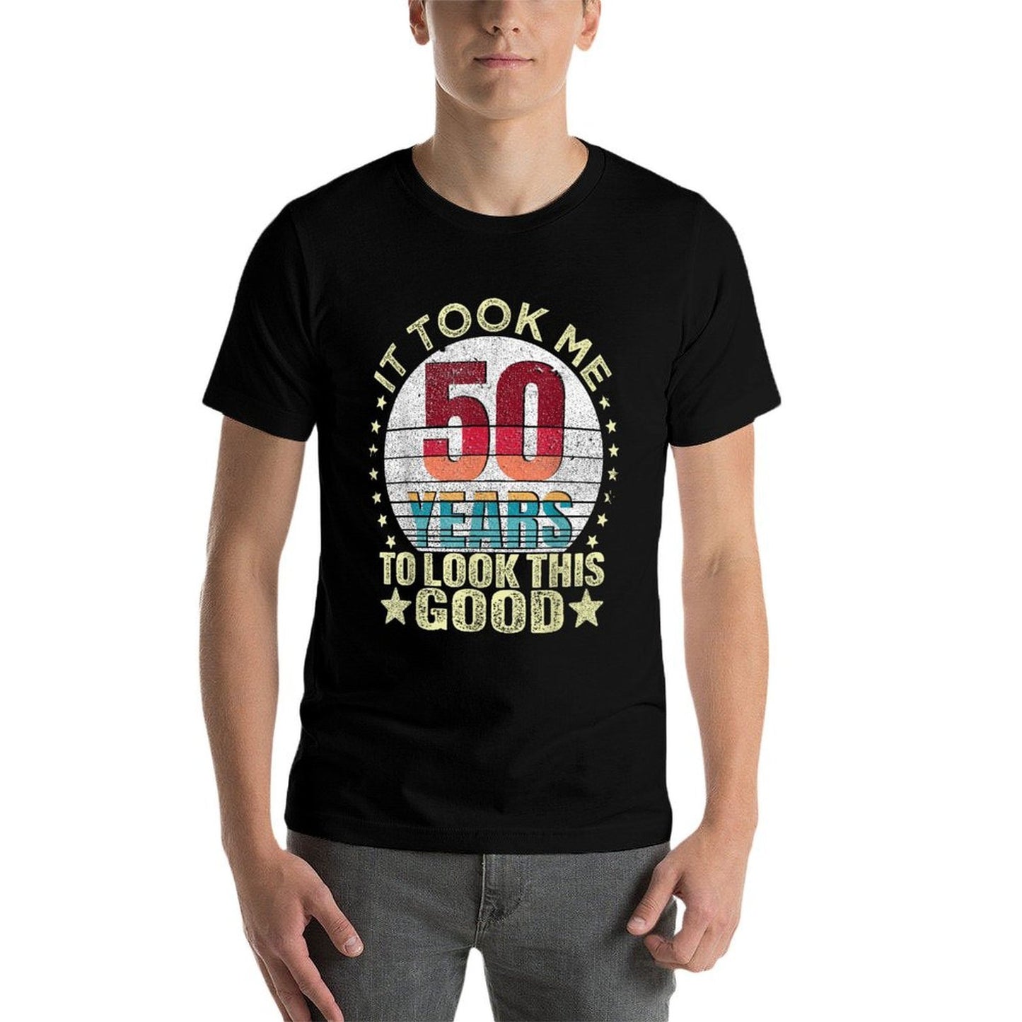 Vintage It Took Me 50 Years To Look This Good 50th Birthday Oversized Silhouette T-Shirt
