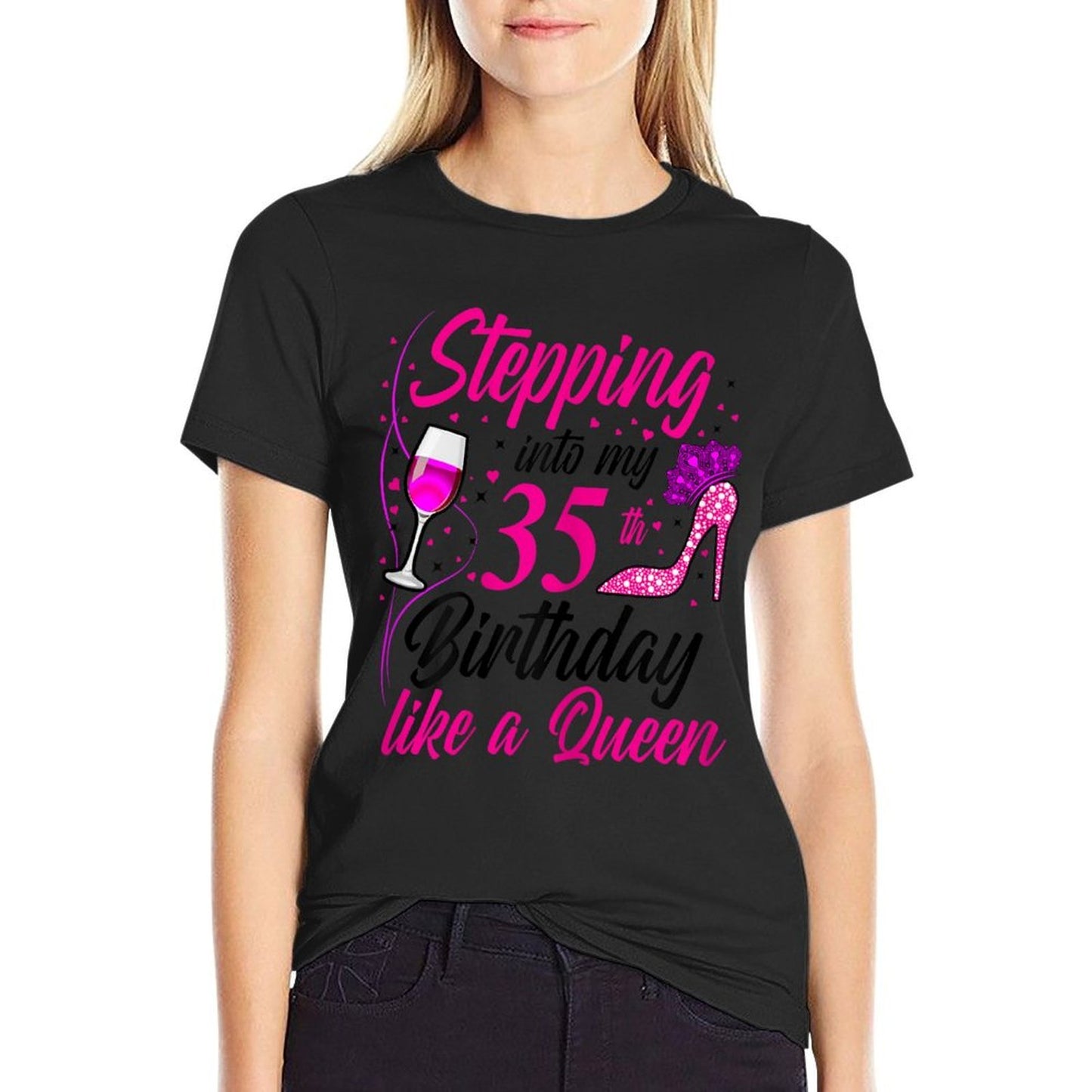 Stepping Into My 35th Birthday Like A Queen I 35th Birthday Soft T-Shirt