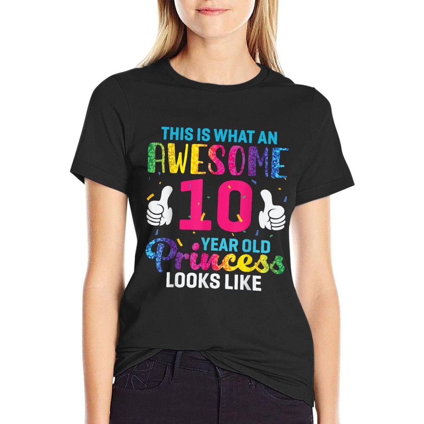 10 Years Old Princess Birthday Quote 10th B-day Kids Graphic Moisture-wicking T-Shirt