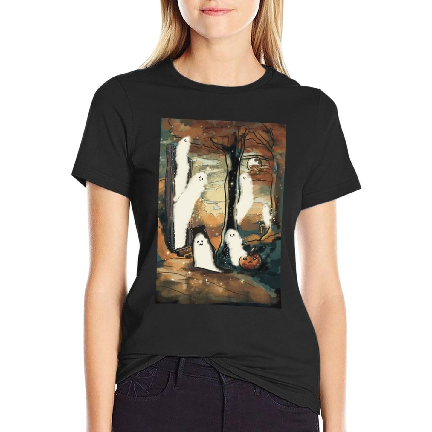 Threadless Aidadaism Ghost Door At Twilight Graphic  Stretchy T-Shirt