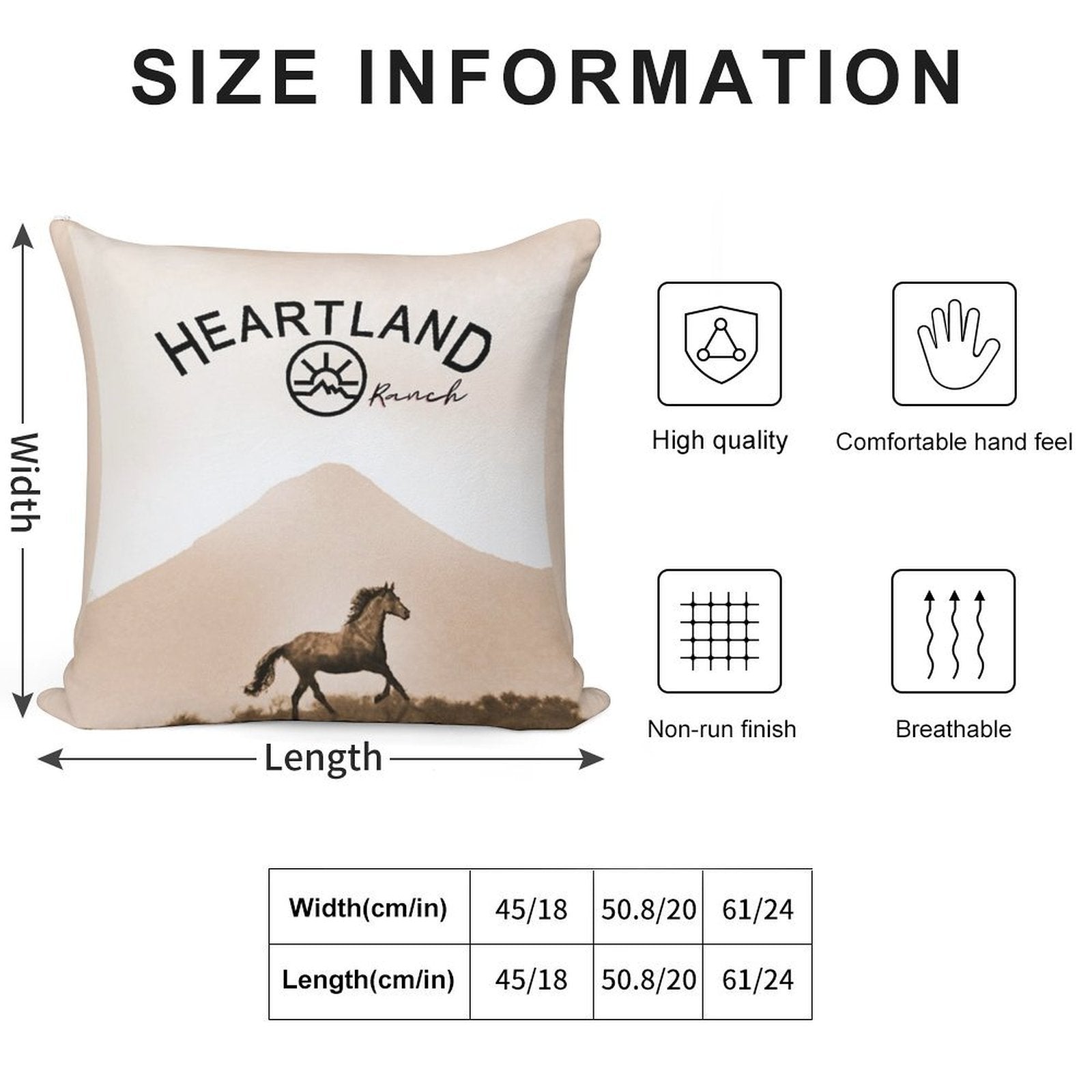Heartland Ranch , Heartland Horse Soft Warmth Comfort Throw Pillow