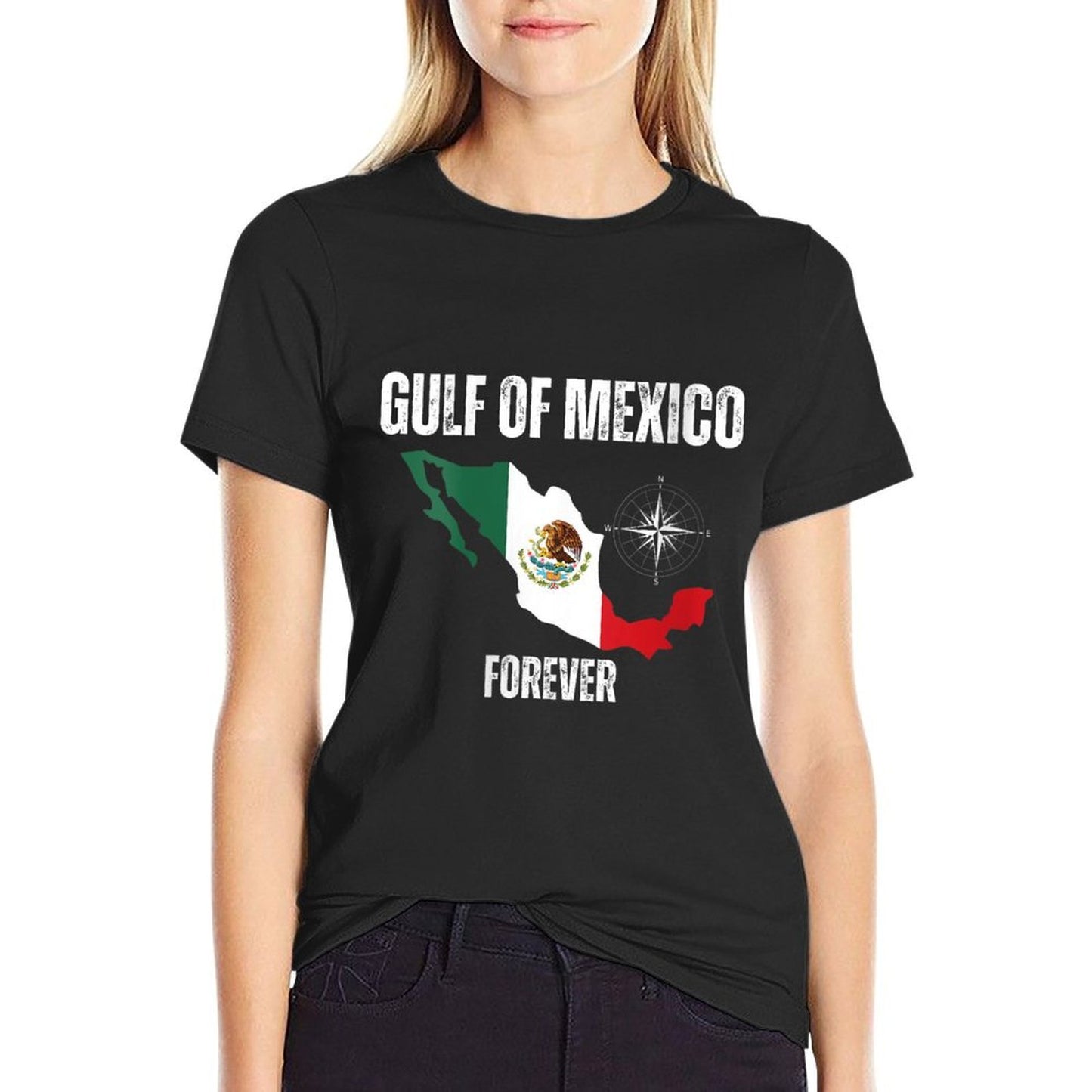 Womens Trump America Gulf of Mexico President Trump Gulf of USA High-quality Stitching T-Shirt