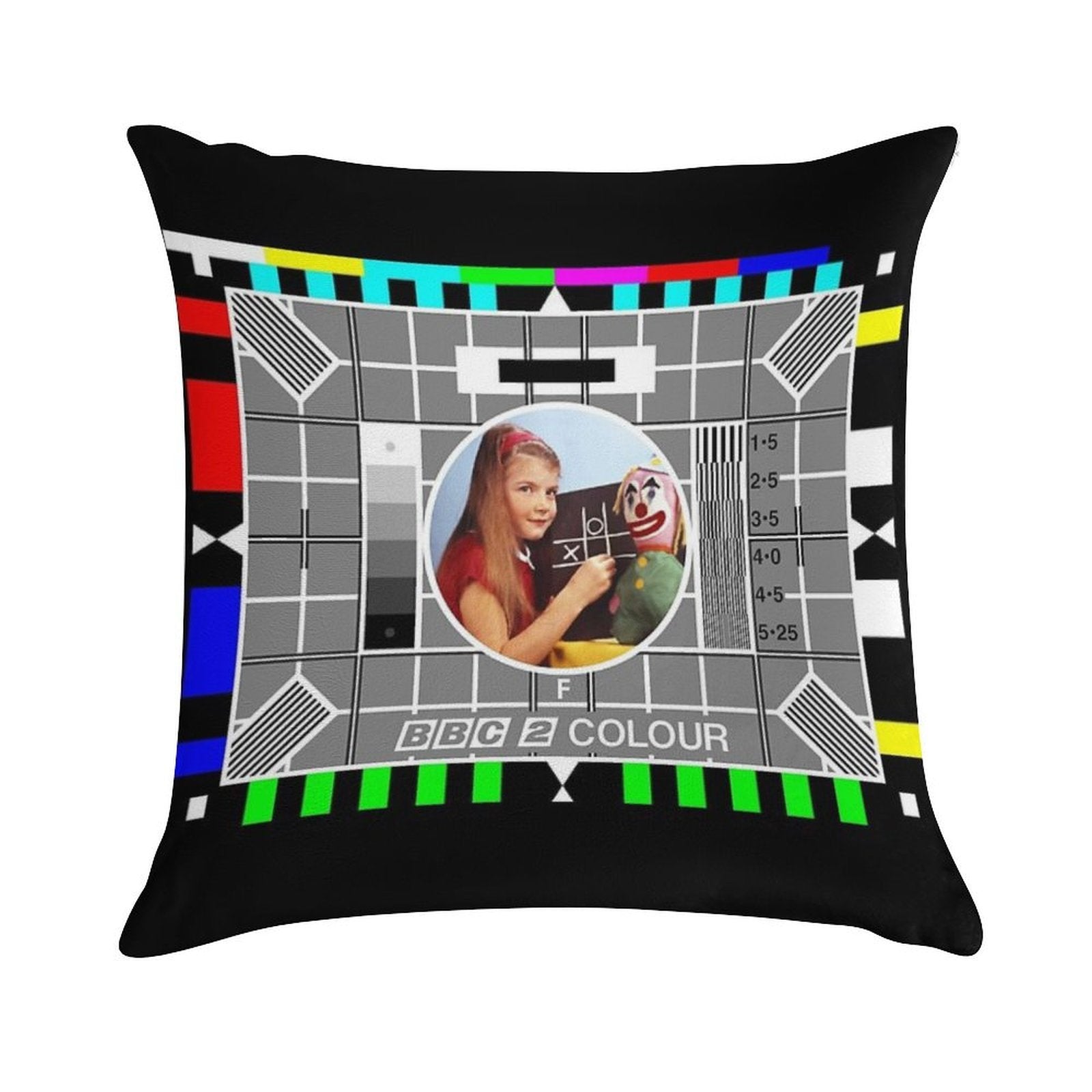 Beebthings Testcard F Soft Home Decor Throw Pillow
