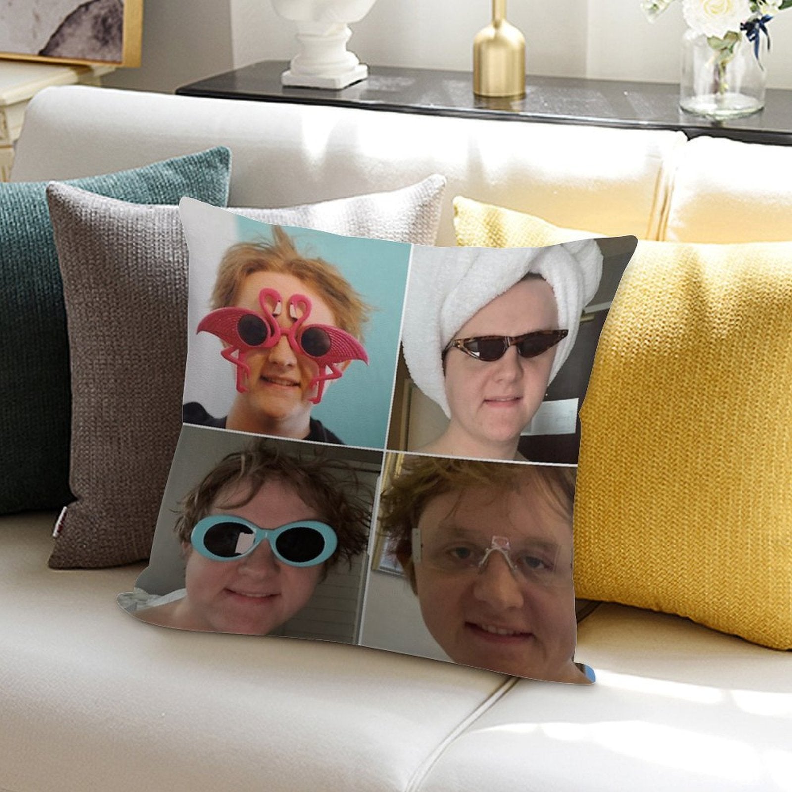 Lewis Capaldi Collage Soft Ultra-Soft Texture Throw Pillow