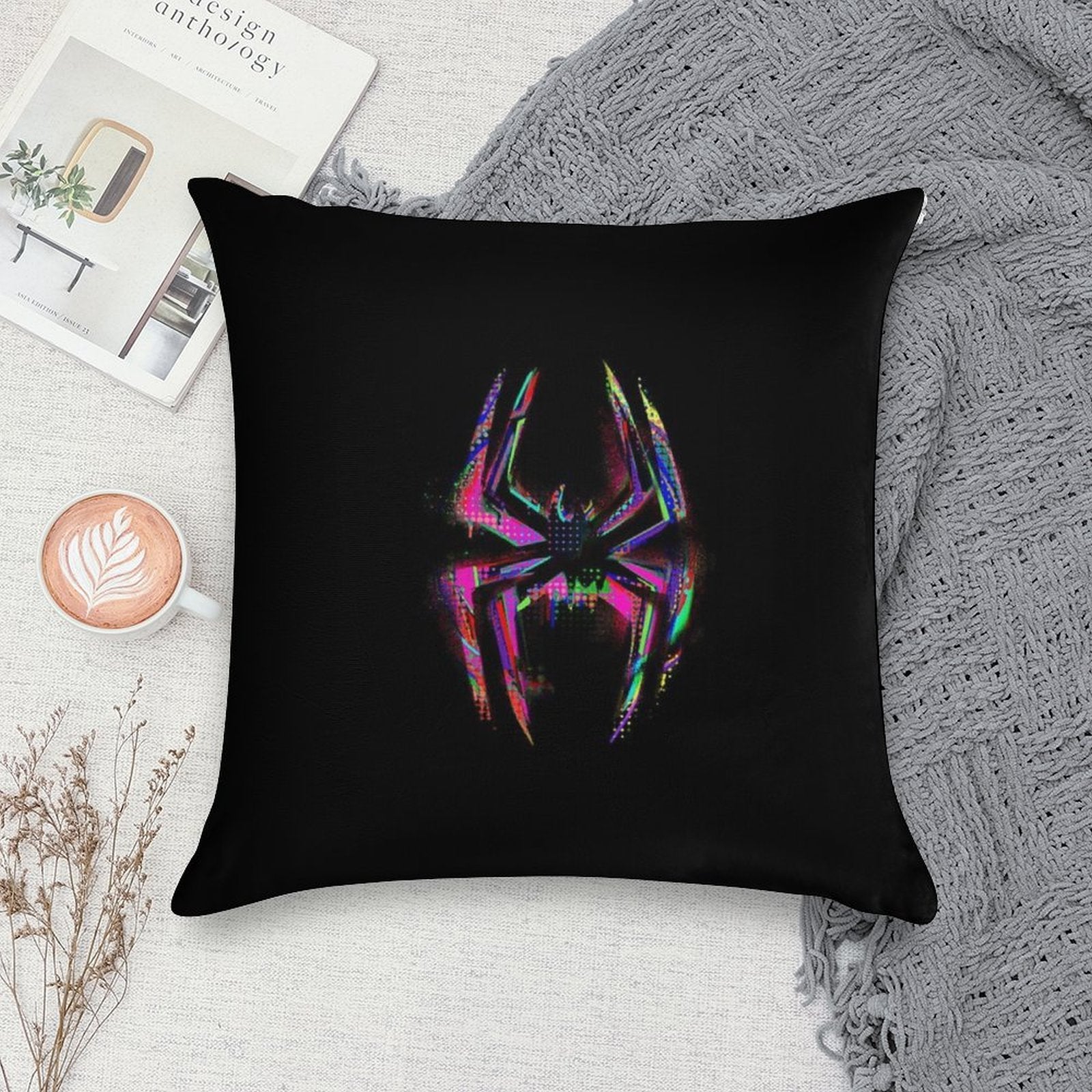 Across The Spider Verse - Logo Soft Luxury Feel Throw Pillow