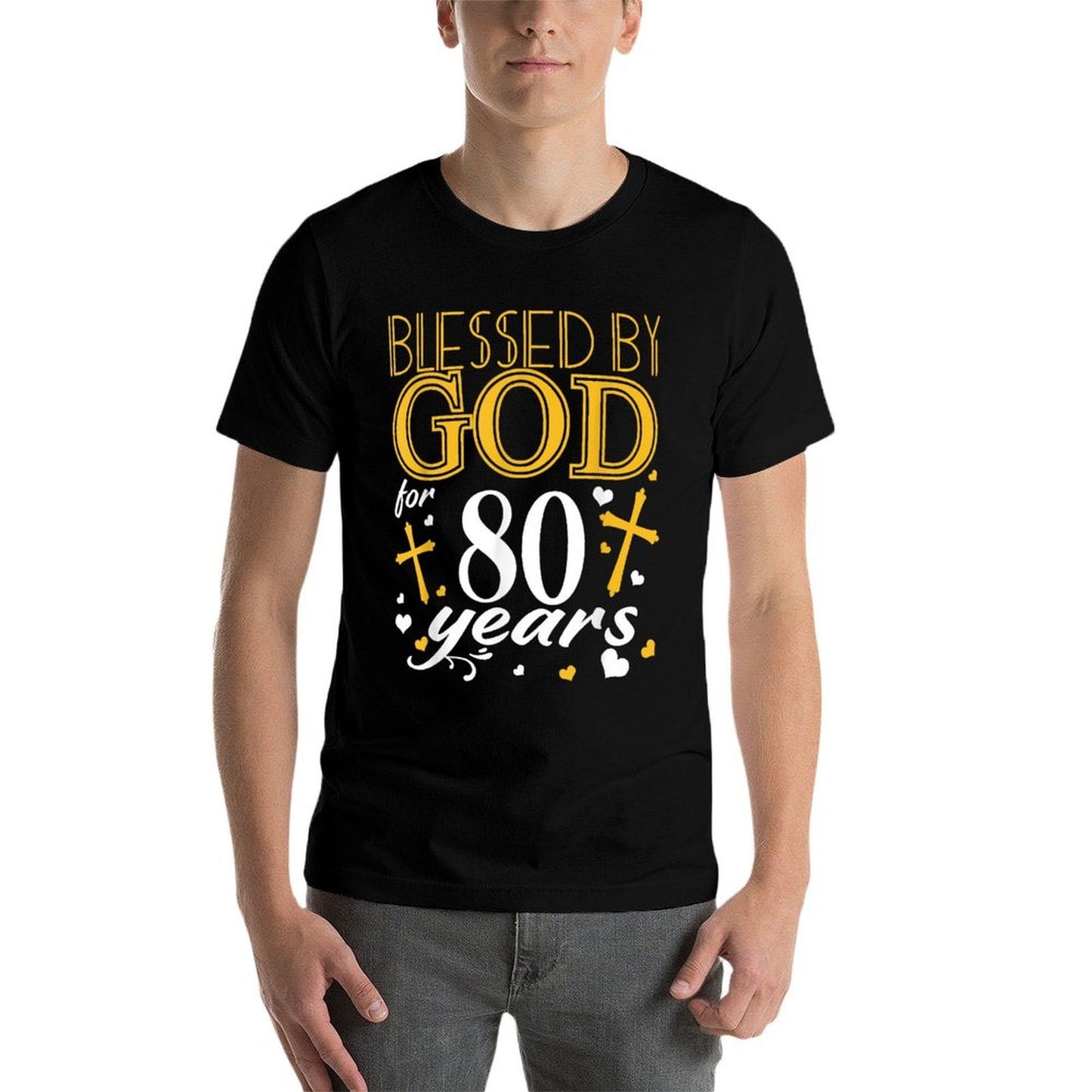 Vintage Blessed By God For 80 Years Happy 80th Birthday  Slim-fit Cut T-Shirt
