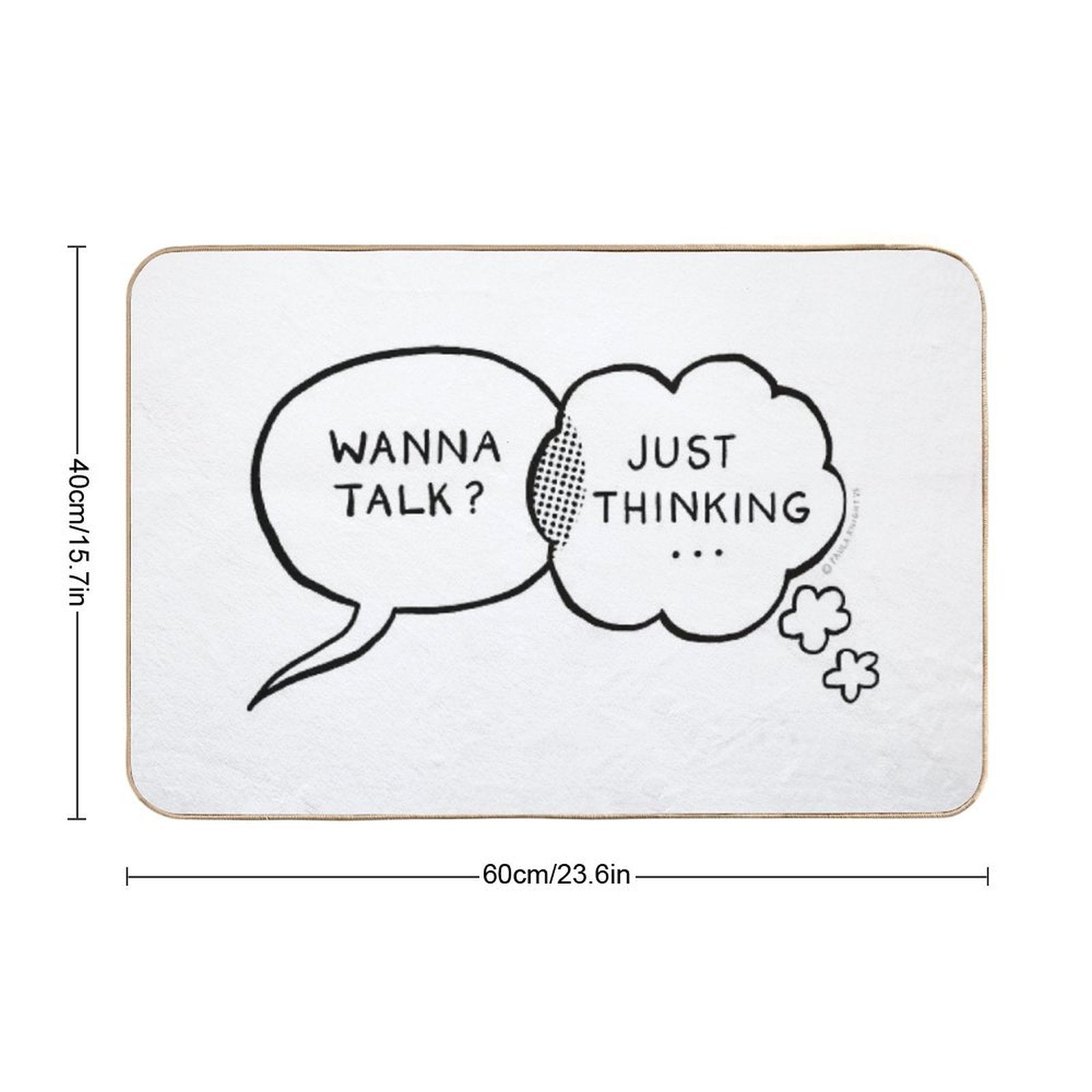 Speech And Thought Bubbles Chatting  Odorless Bath Mat