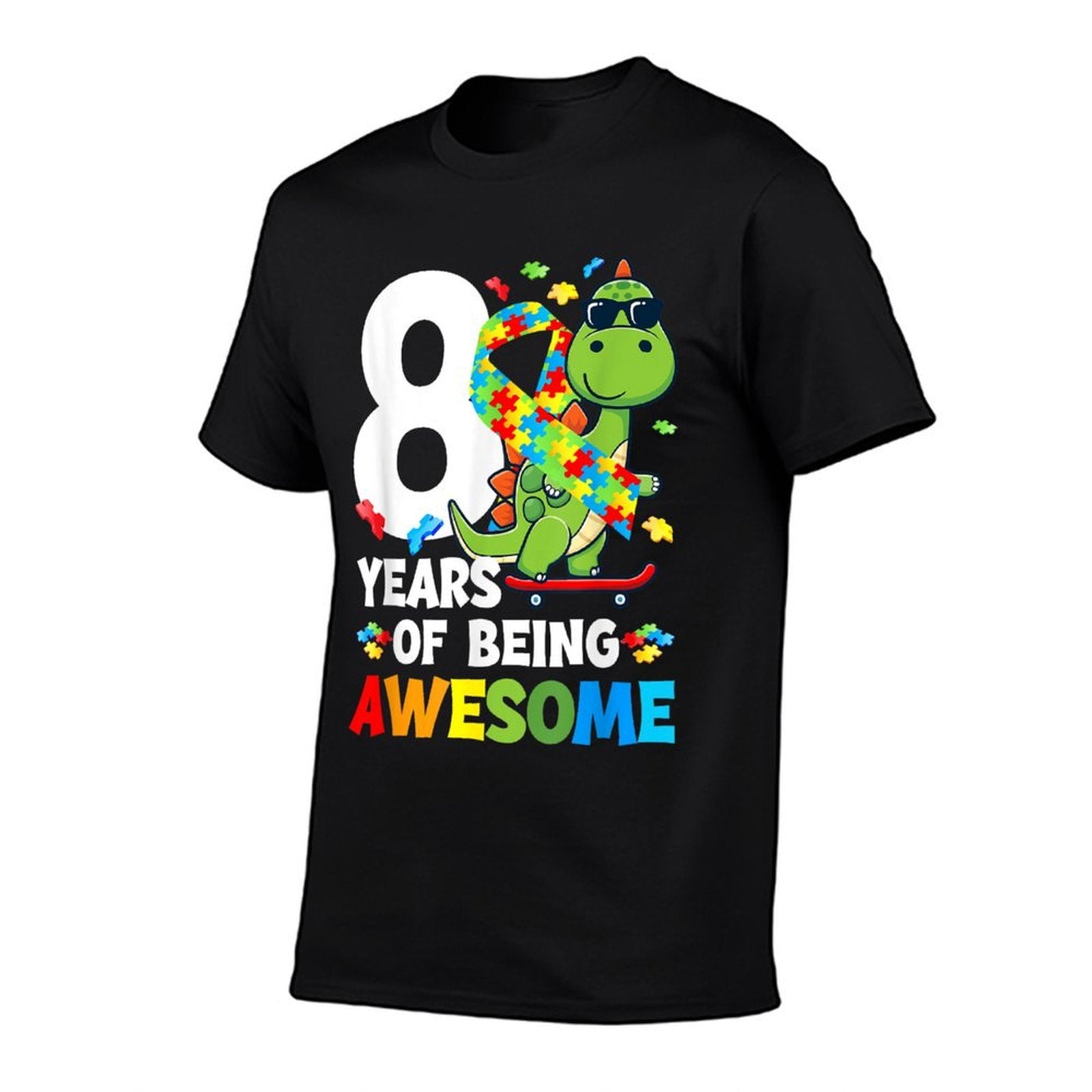 8th Autism Birthday Party Eight Year Old Autistic Boy  Vintage-inspired T-Shirt
