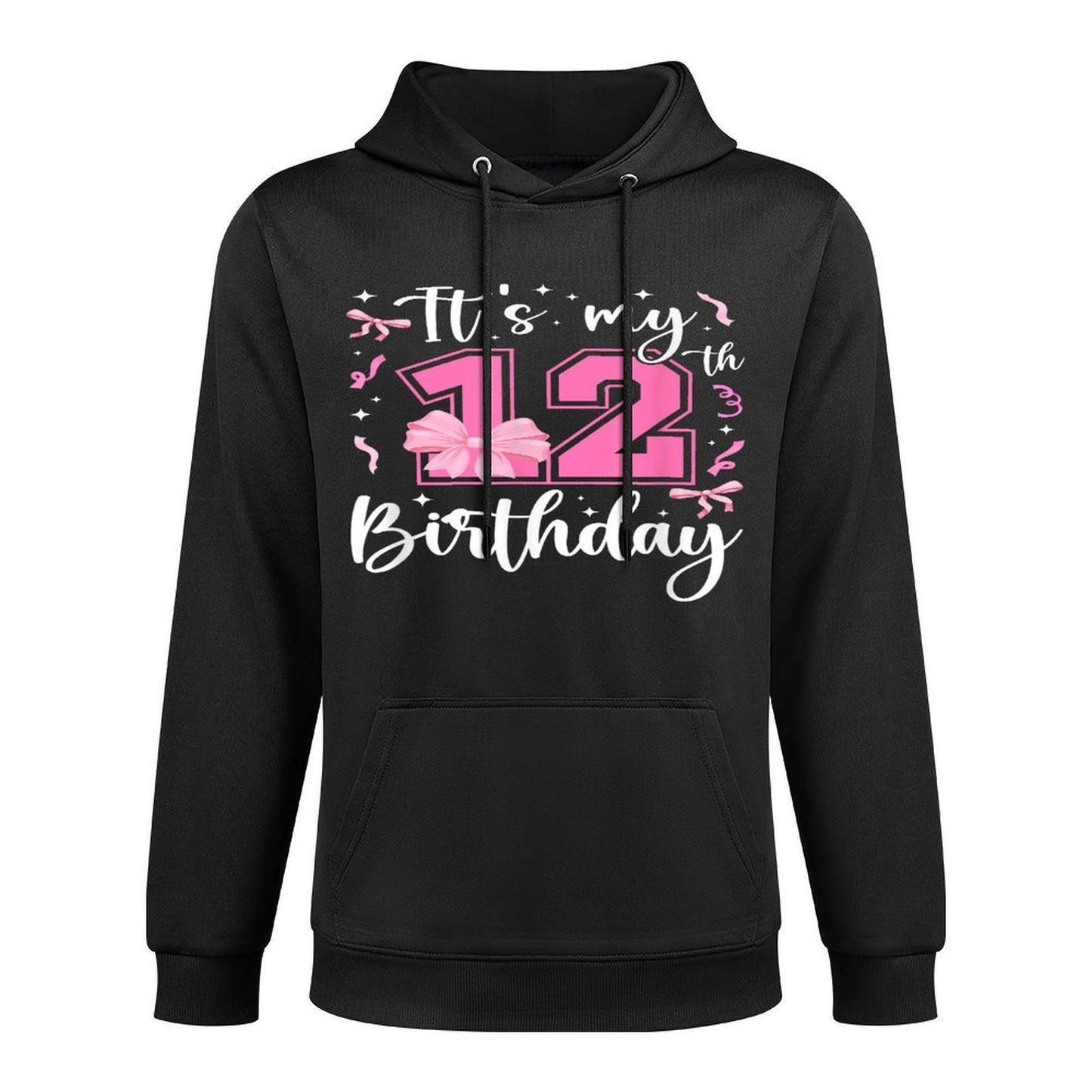 12th Coquette Themed Birthday Twelve Year Old Girl Bow Shrink-Resistant Hoodie