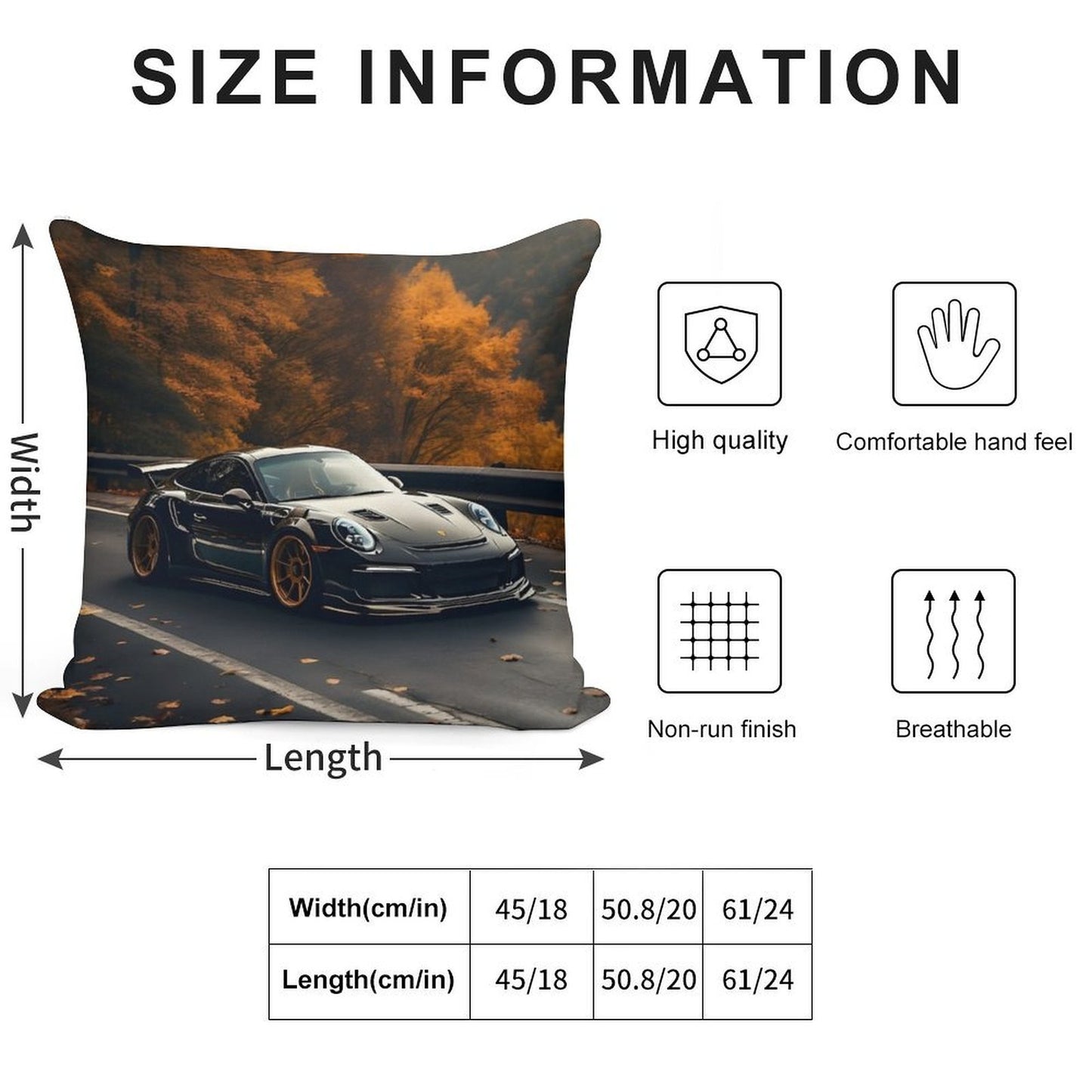 Porsche GT3 RS Soft Durable Construction Throw Pillow