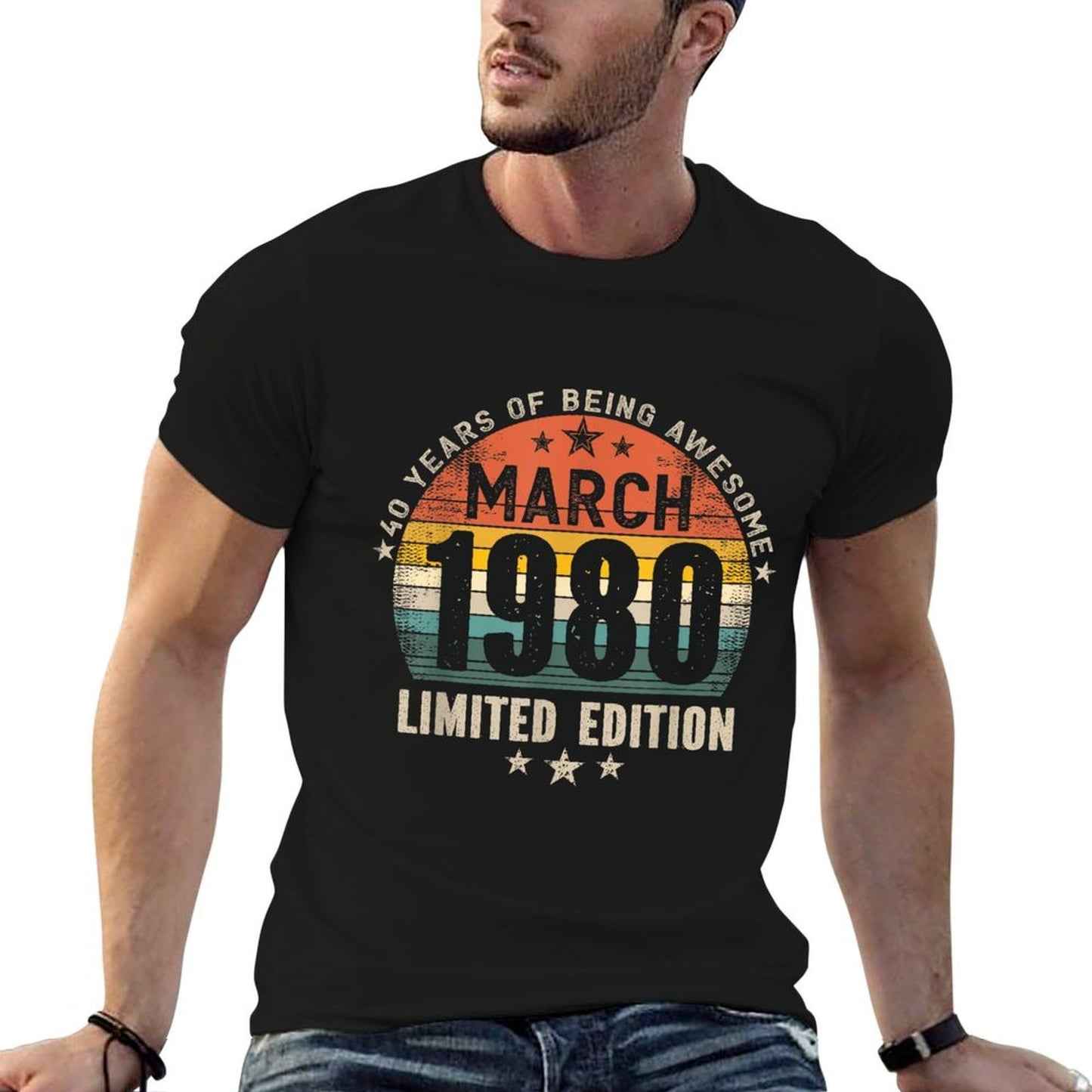 40 Years Old - Made in March 1980 - Vintage 40th Birthday  Versatile T-Shirt