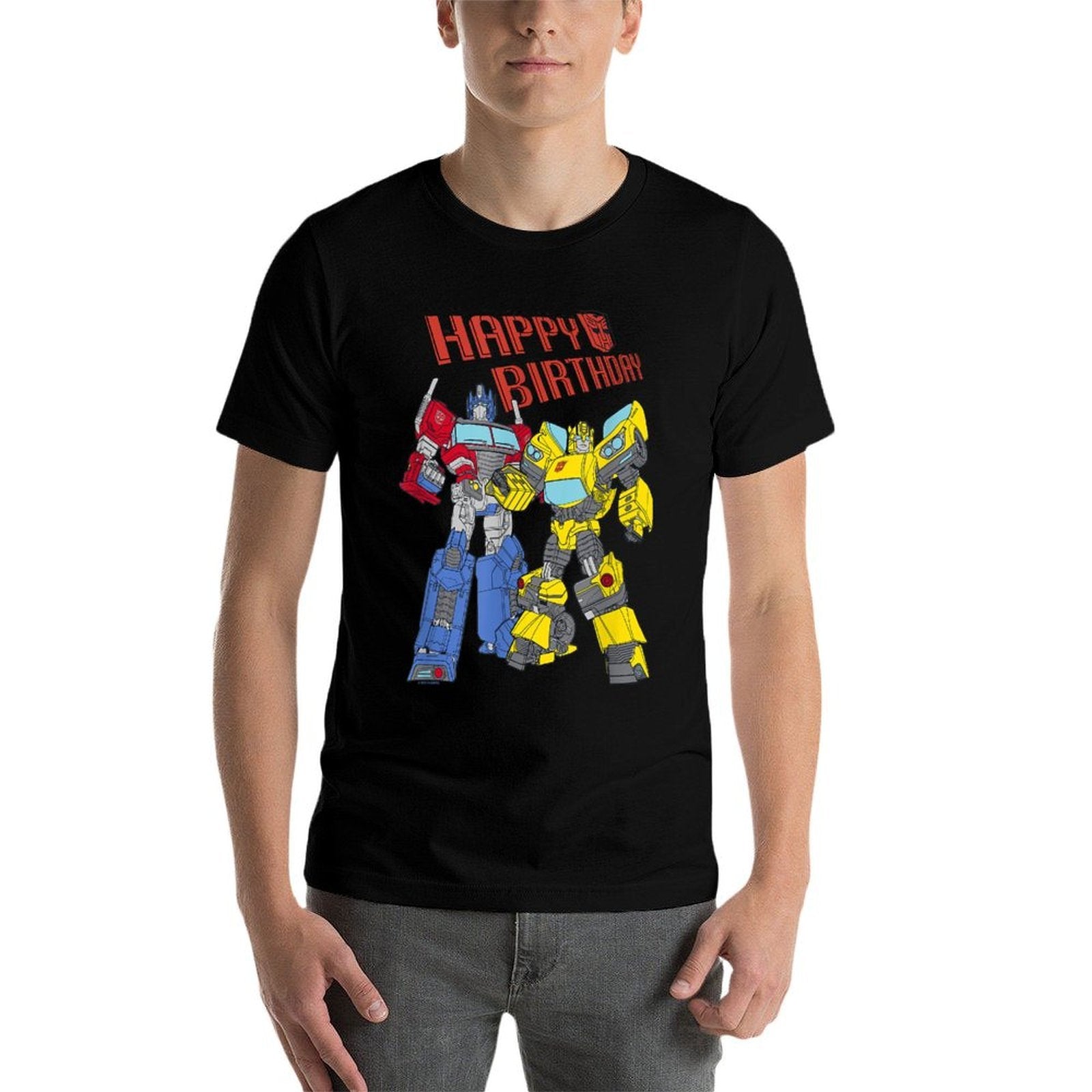 Transformers Evergreen Happy Birthday Autobots Action Pose  Odor-resistant T-Shirt