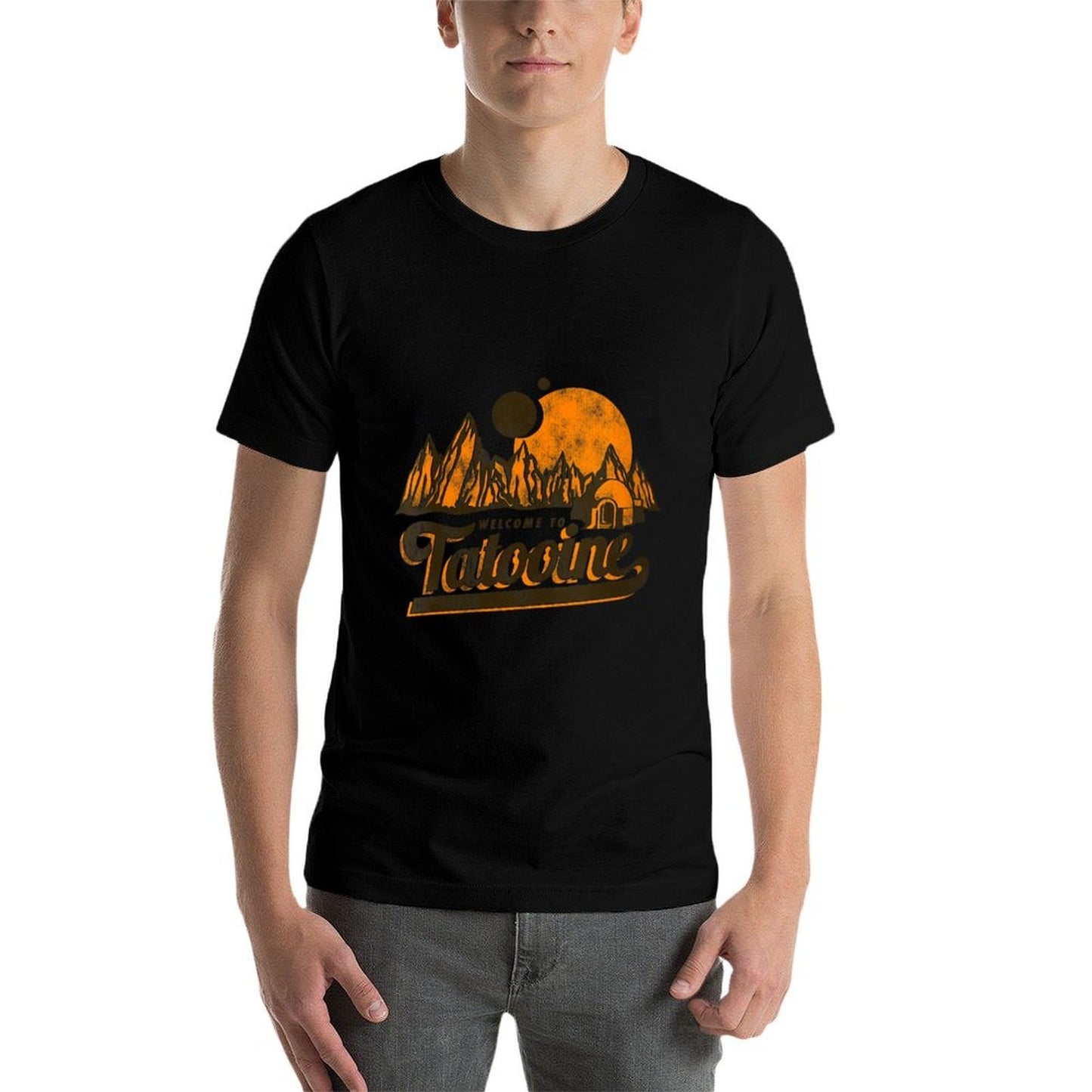 Star Wars Classic Welcome To Tatooine Landscape Distressed Trendy Pattern T-Shirt