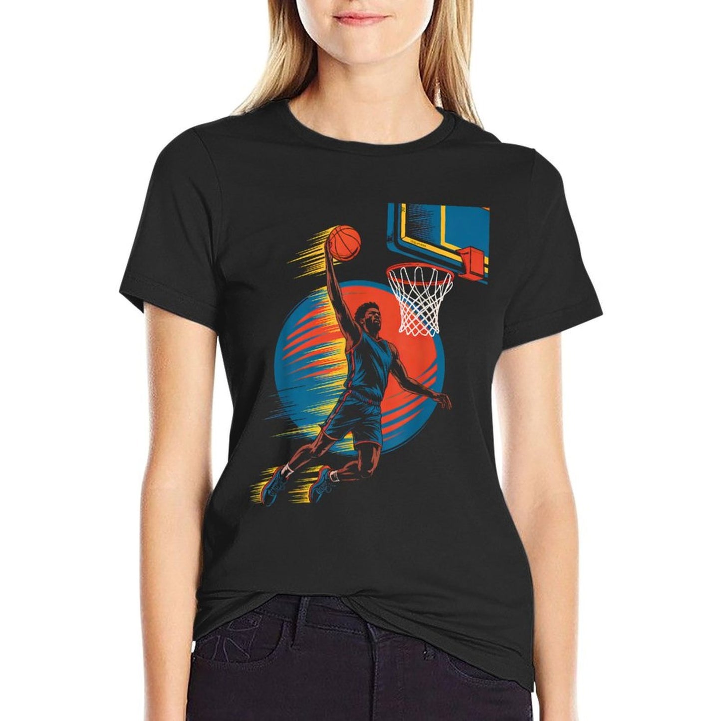 Vintage Basketball Player Birthday for Men Boys Basketball  Durable T-Shirt