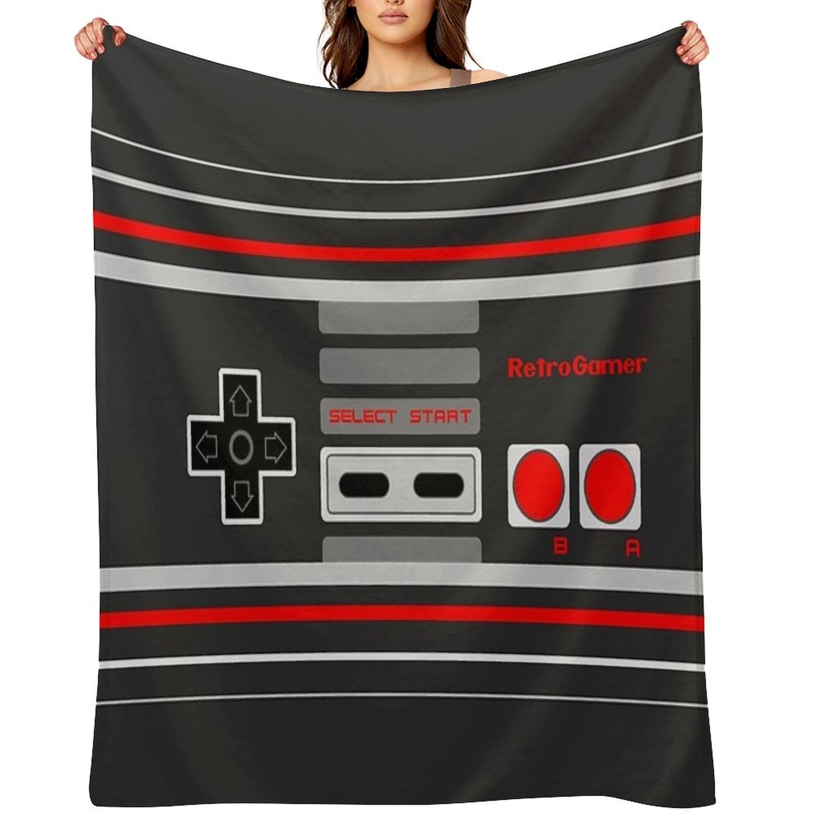 8-Bit Retro Gamer - Controller Versatility Throw Blanket