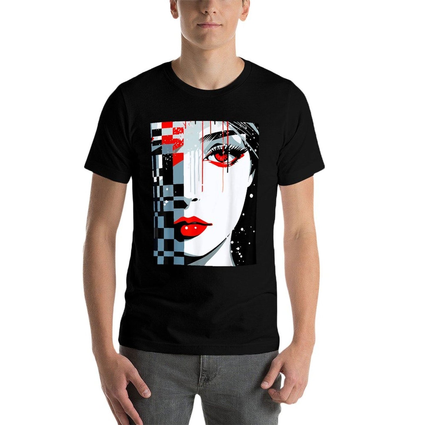 Women Face Abstract Geometric Art Illustration Graphic Women Classic T-Shirt