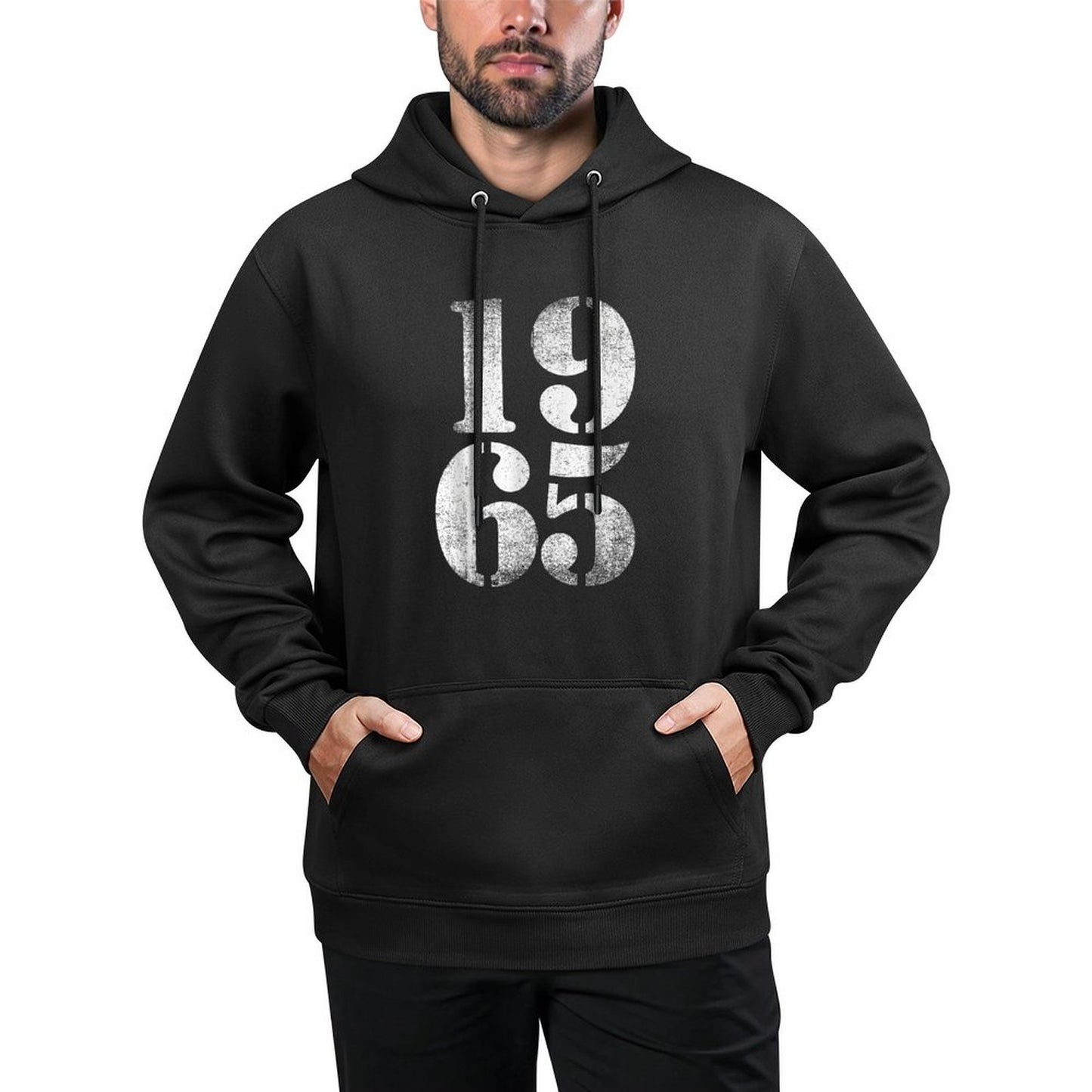 1965 Birth Year, Vintage Distressed Retro Birthday Casual Wear Hoodie