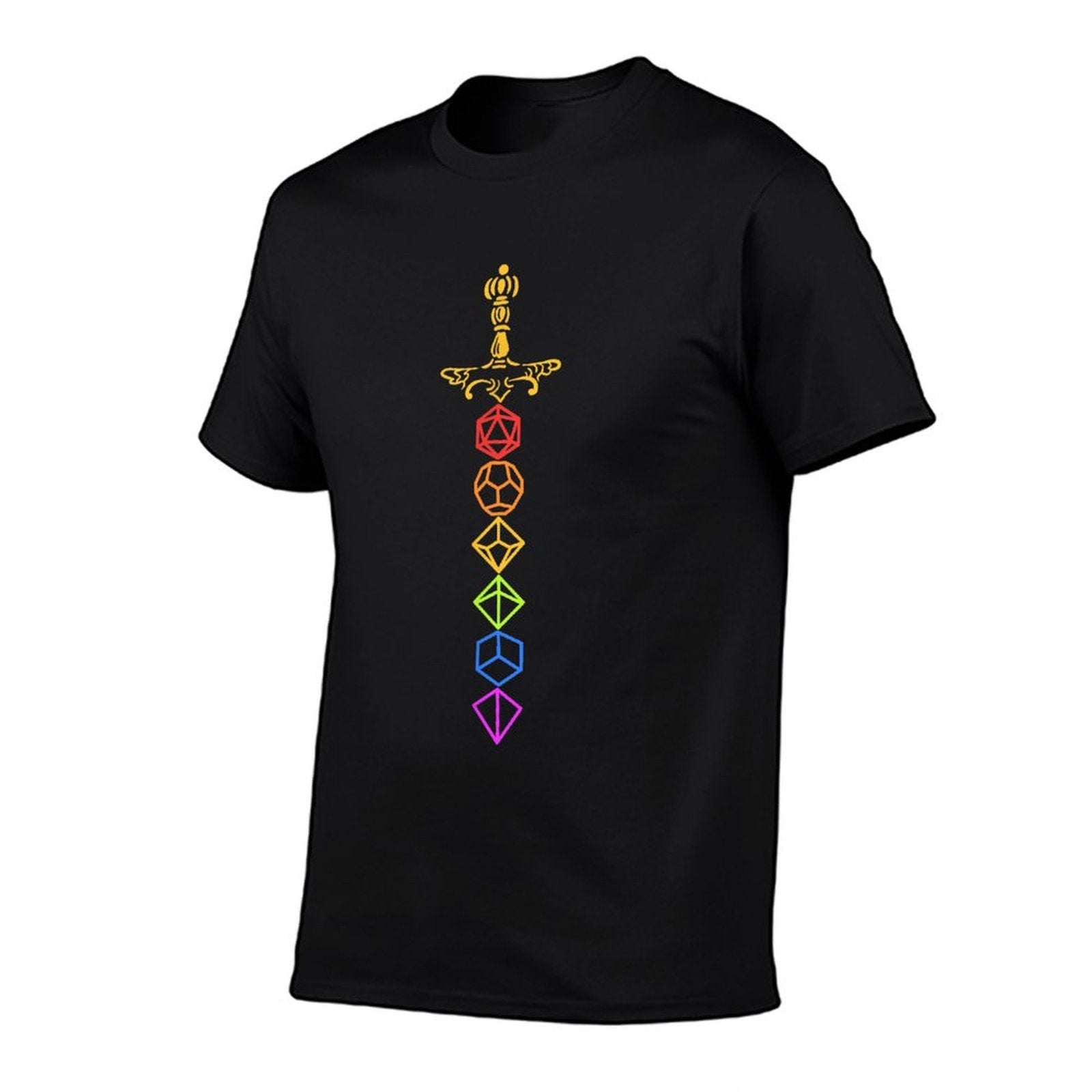 Nerdy Dice Set Collector Sword LGBT Pride D20  Soft T-Shirt