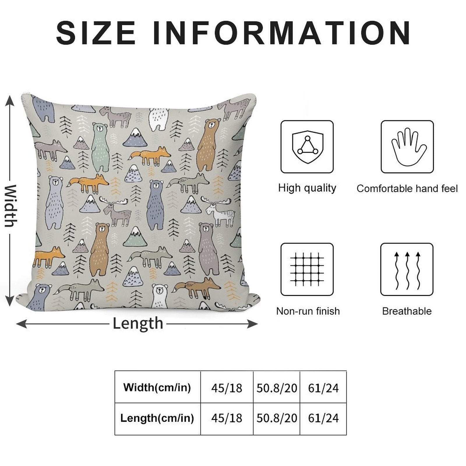 Bear Mountain Soft Decorative Cover Throw Pillow