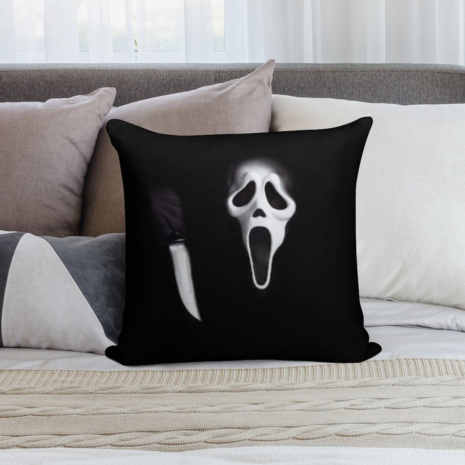 Ghostface Soft Bedroom Essential Throw Pillow