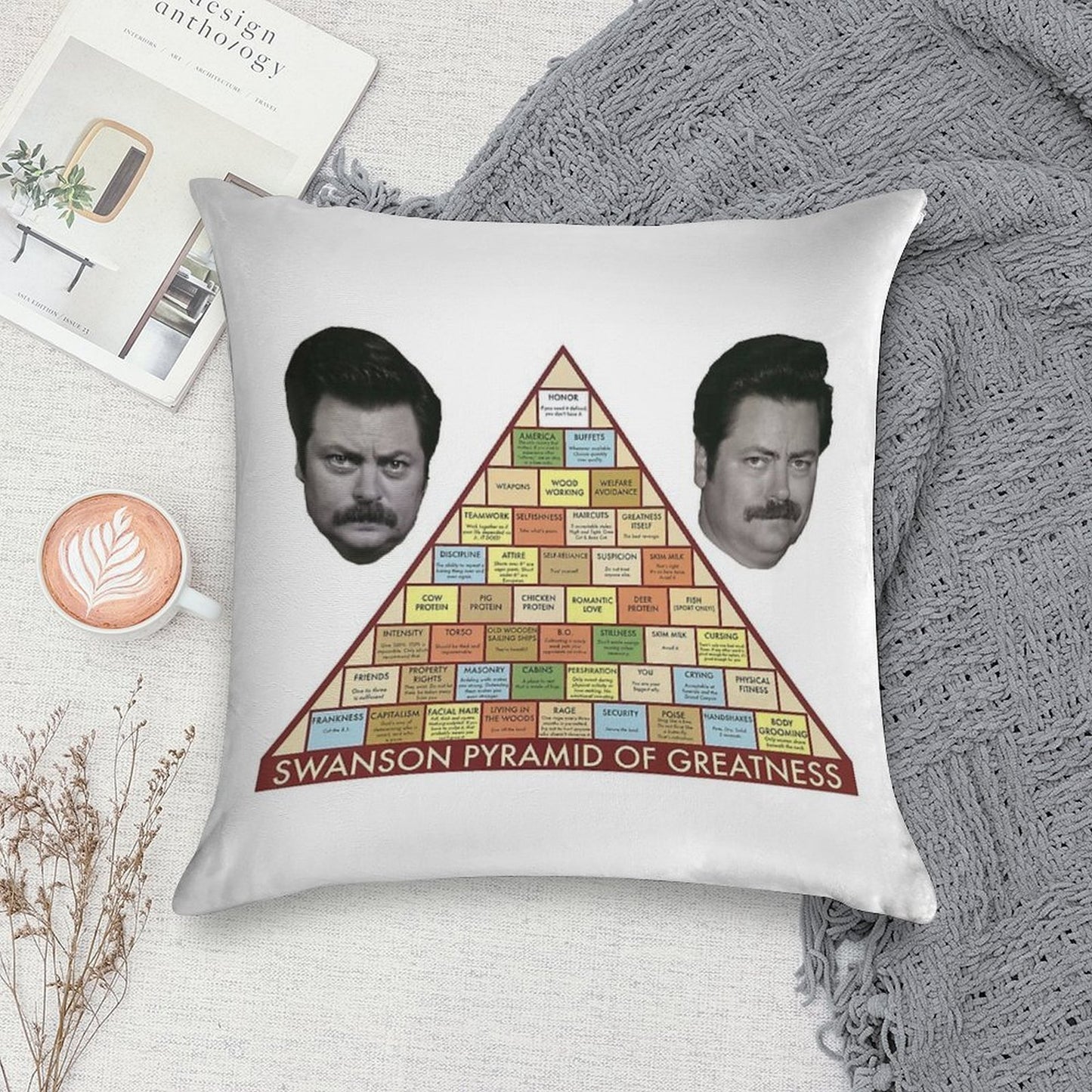 Swanson Pyramid of Greatness Soft Warmth Comfort Throw Pillow