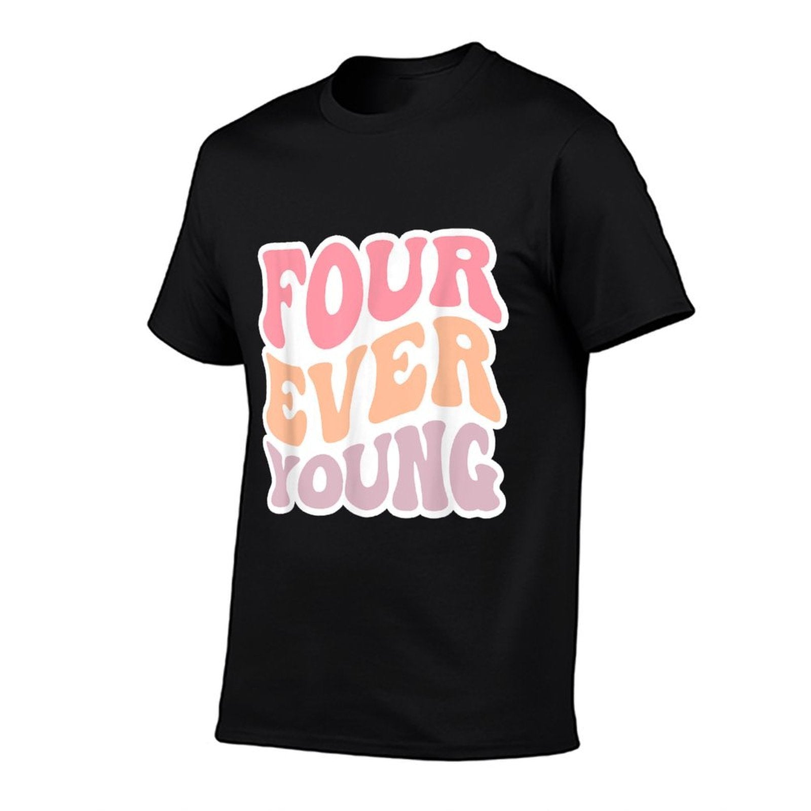 4th Birthday Girl Retro Four Ever Young Toddler Girls  Soft T-Shirt
