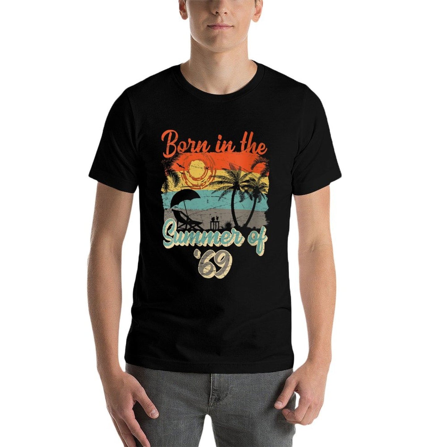 Womens Born In The Summer Of 69 50th Birthday Vintage Tagless Design T-Shirt