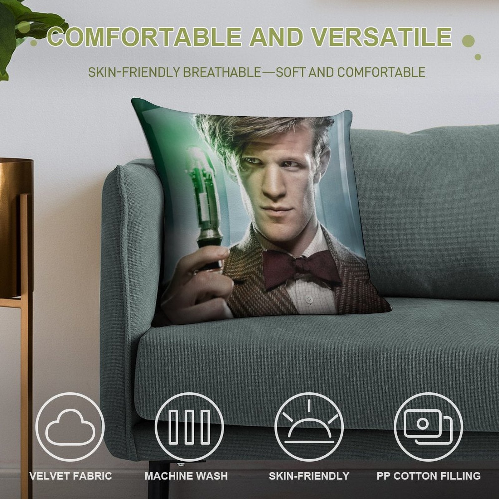 Matt Smith Soft Home Decor Throw Pillow