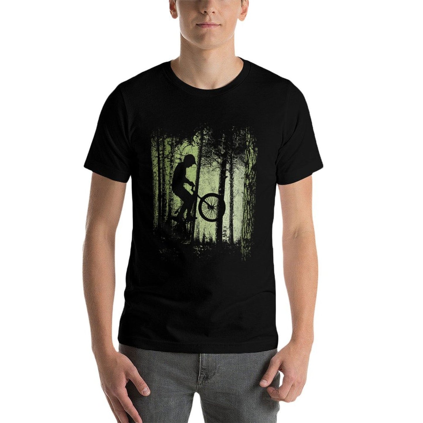 Womens Twilight Forest Trail Cyclist BMX Dirtbike Offroad Wheelie Breathable T-Shirt