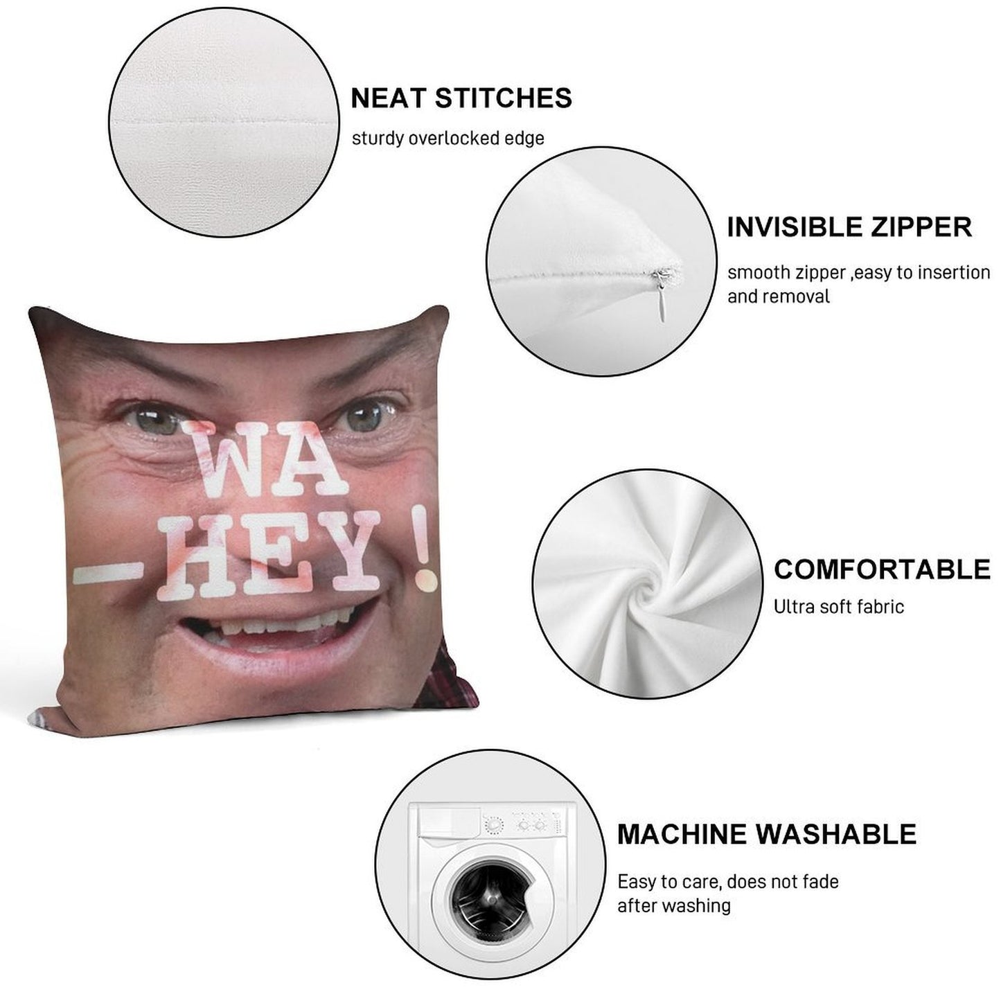 Wa-Hey! Wheeler Dealers Mike Brewer Tee Soft Durable Construction Throw Pillow