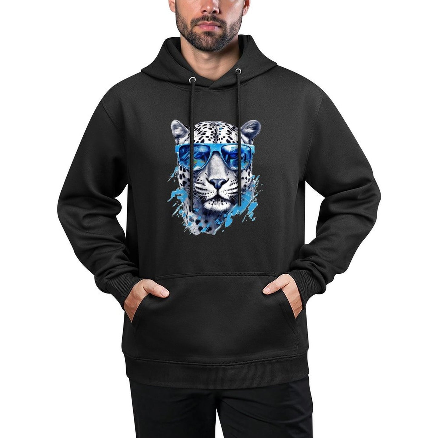 White Leopard Sunglasses Art - Animal Leopard Unisex Design Hoodie