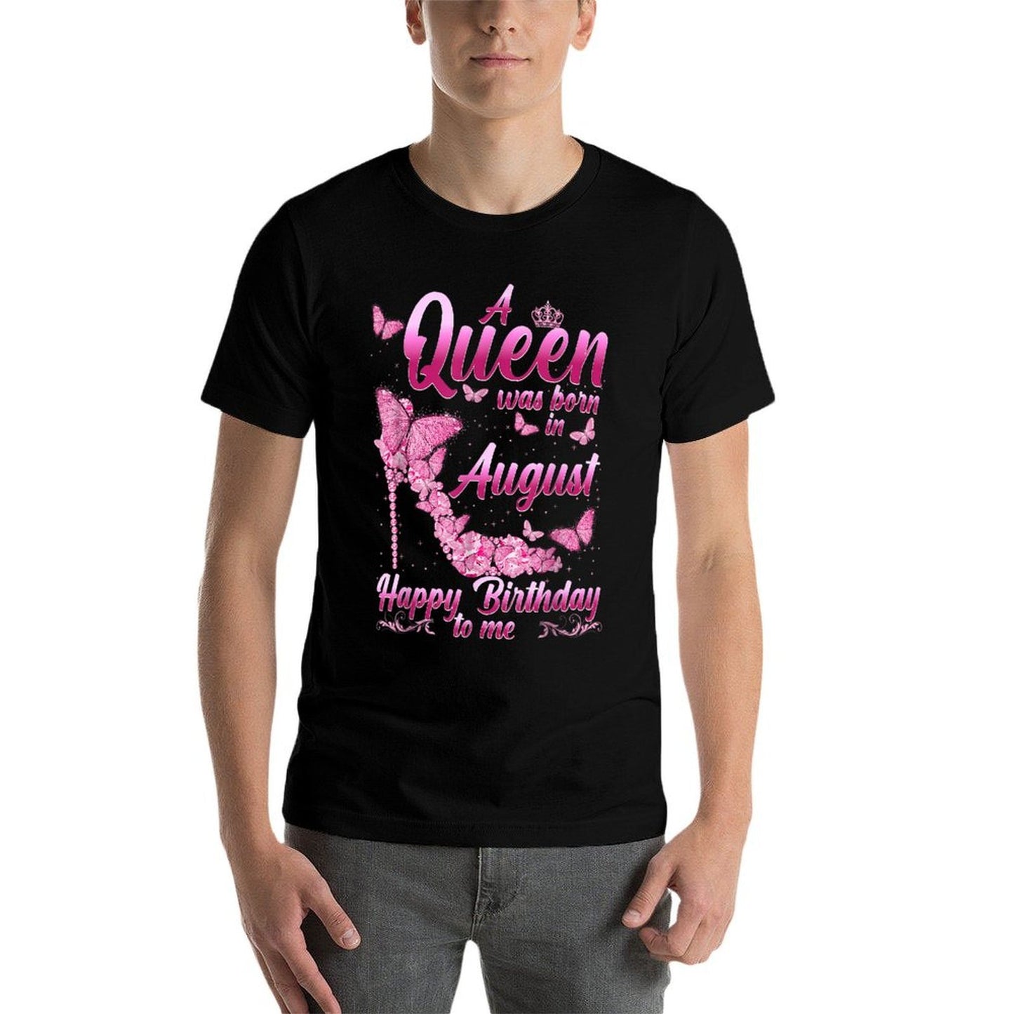Womens August Is My Birthday Queen The Whole Month Girl Heathered Texture T-Shirt
