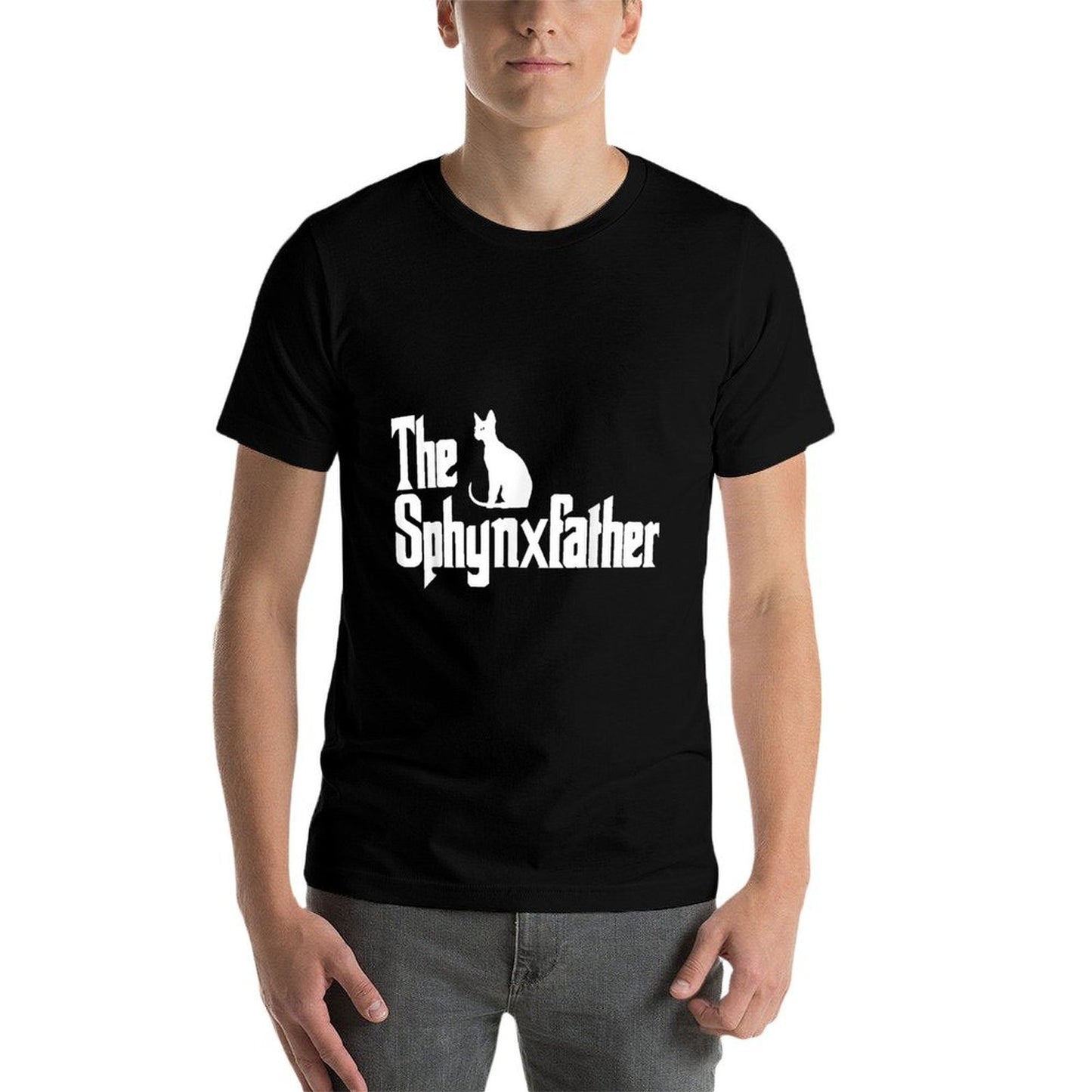 The SphynxFather Funny Cat Dad Men Sphynx Lover Gifts Easy-care T-Shirt