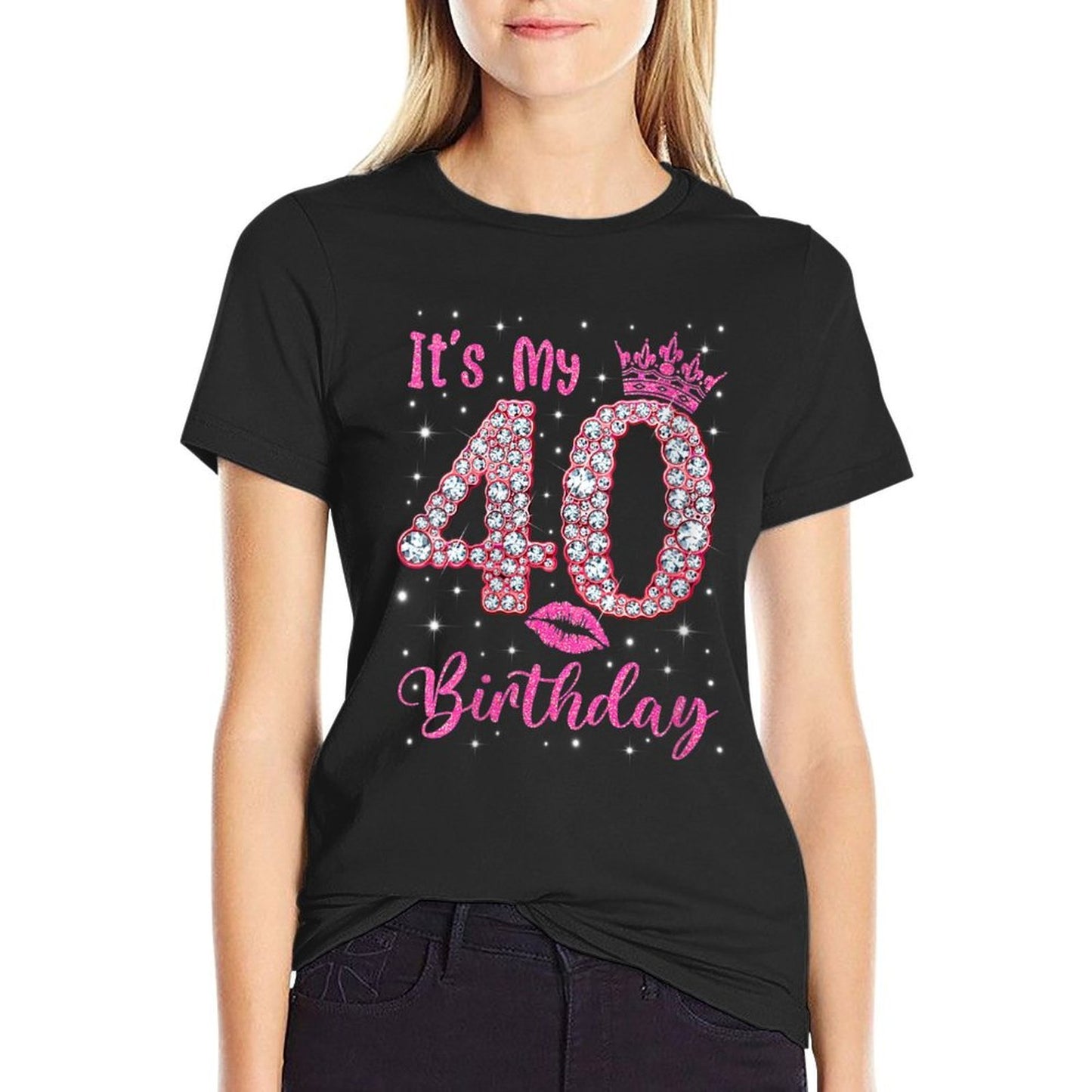 Womens 40 It's My Birthday 1982 40Th Birthday Gift For Womens Summer-ready Fabric T-Shirt