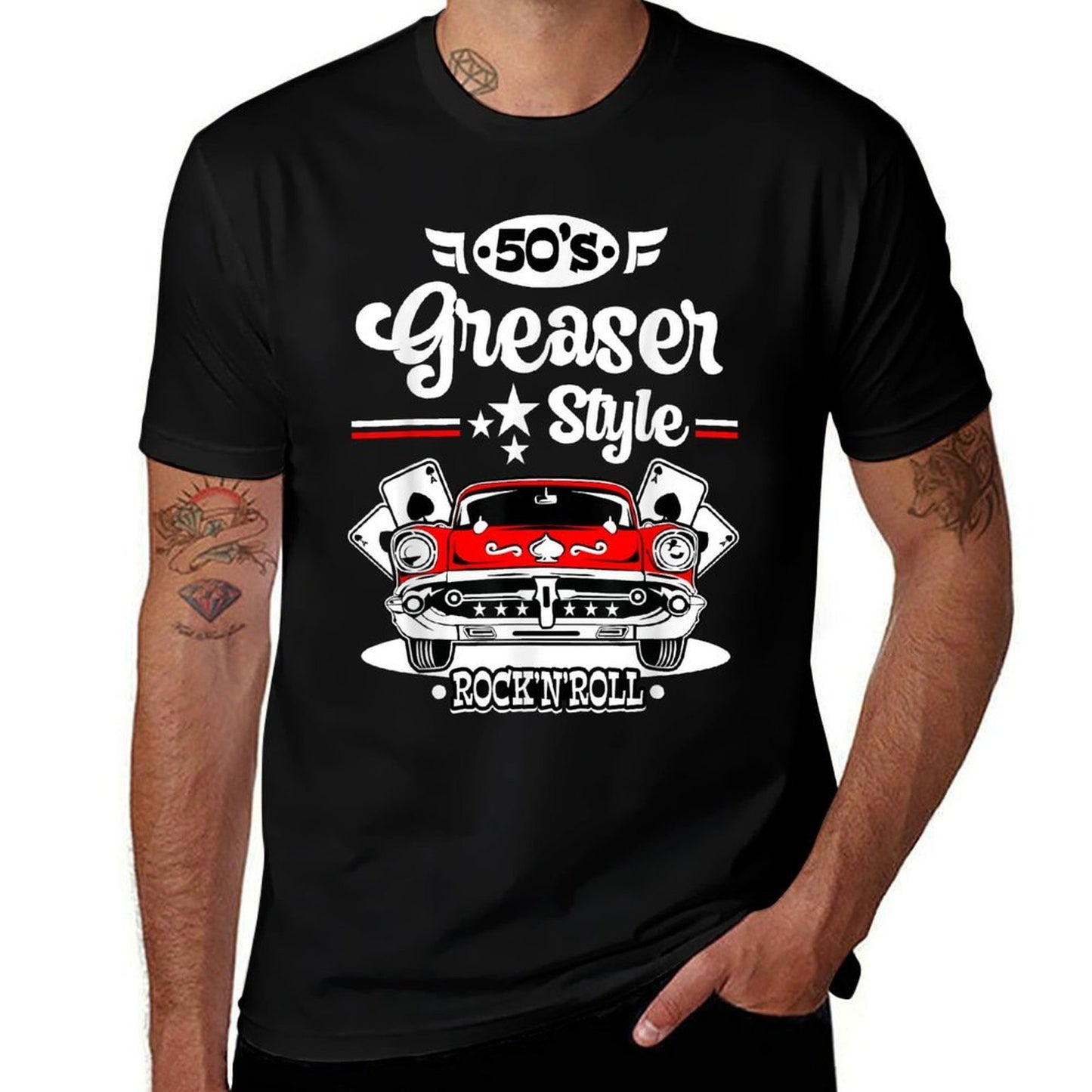 1950s Rockabilly 50s Greaser Sock Hop Costume Rock And Roll Easy-care T-Shirt